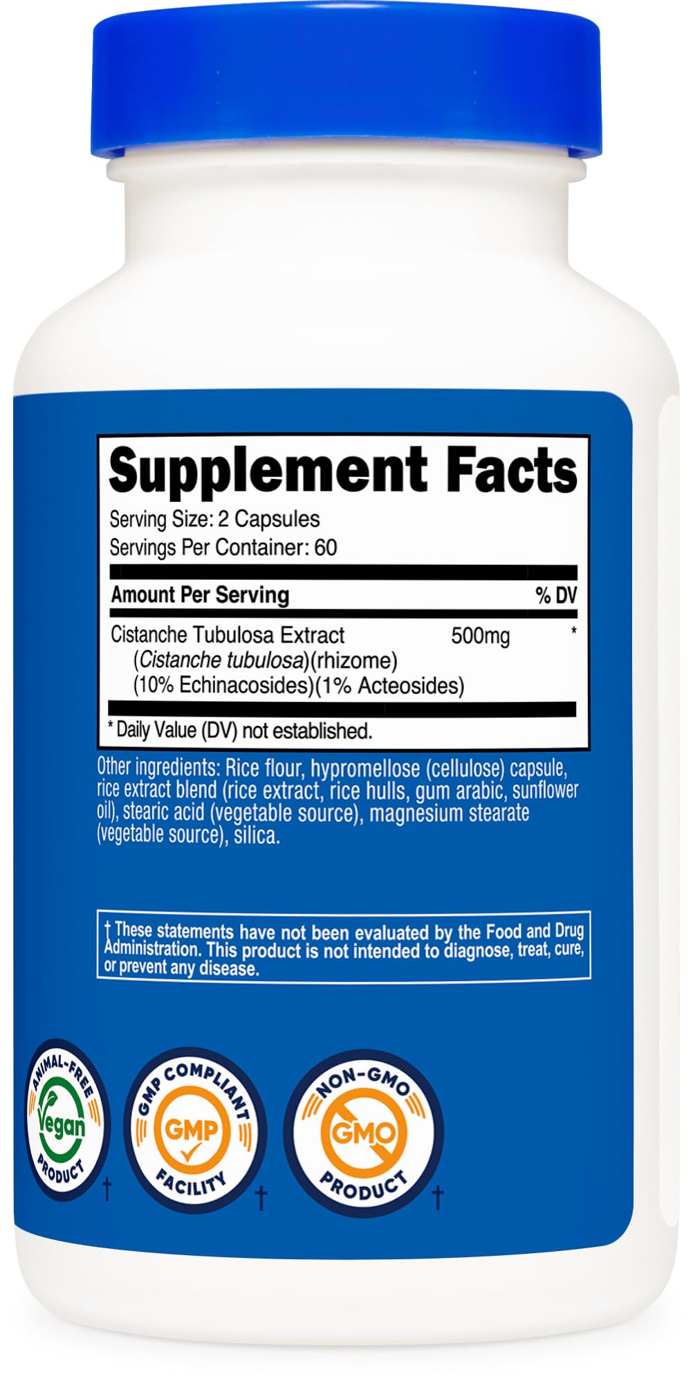 Nutricost Cistanche Tubulosa 500mg Capsule, 120 Count
