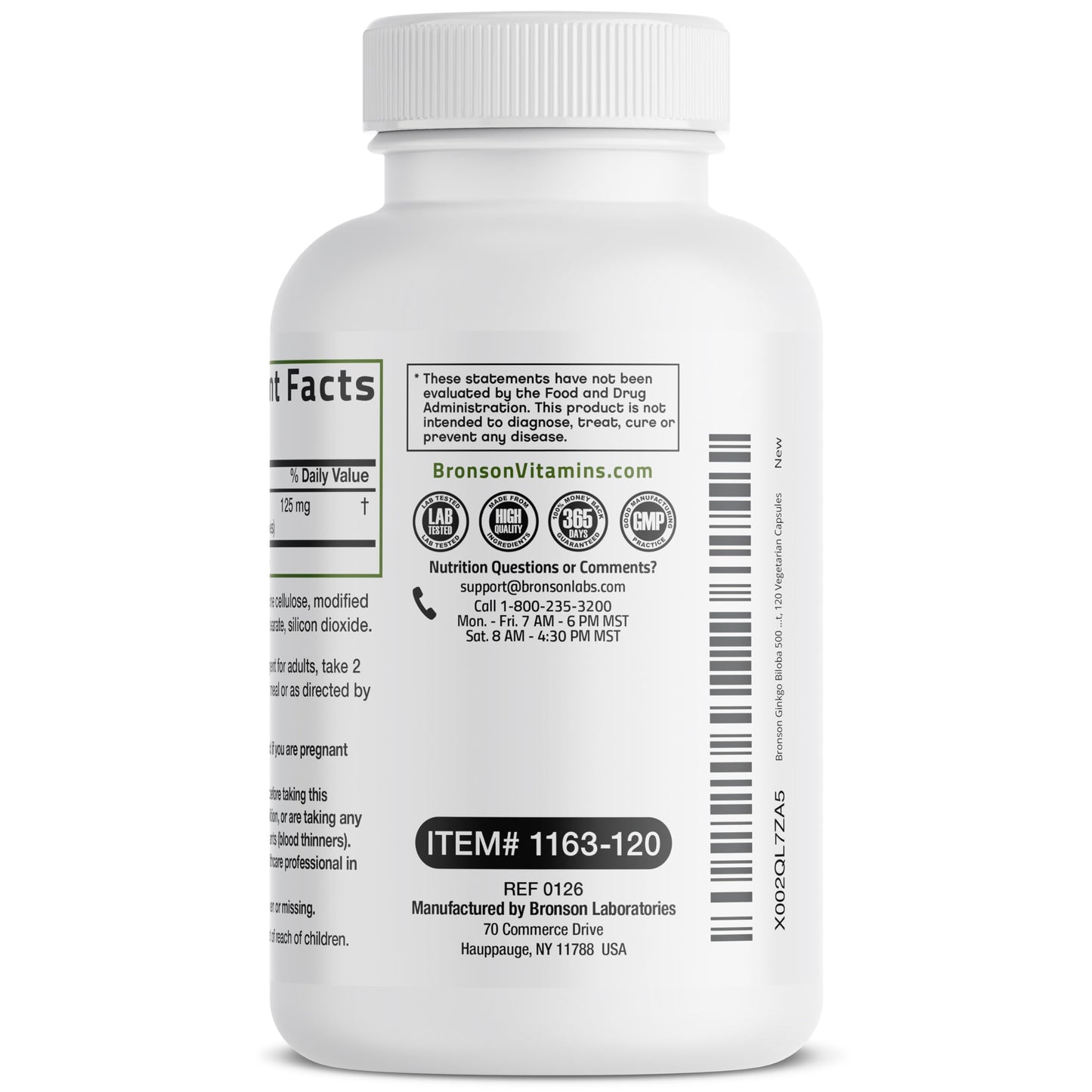 Bronson Ginkgo Biloba Extra Strength Brain & Memory Support, 120 Capsules