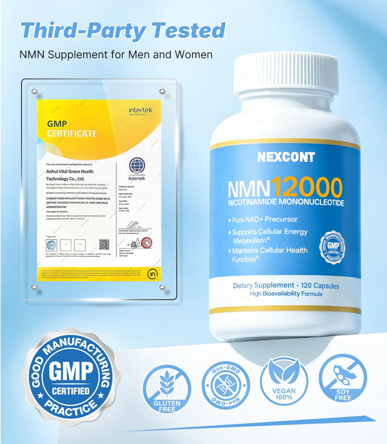 Oopeatol NMN Capsule 400mg Liposomal NMN Supplement, 120 Capsules