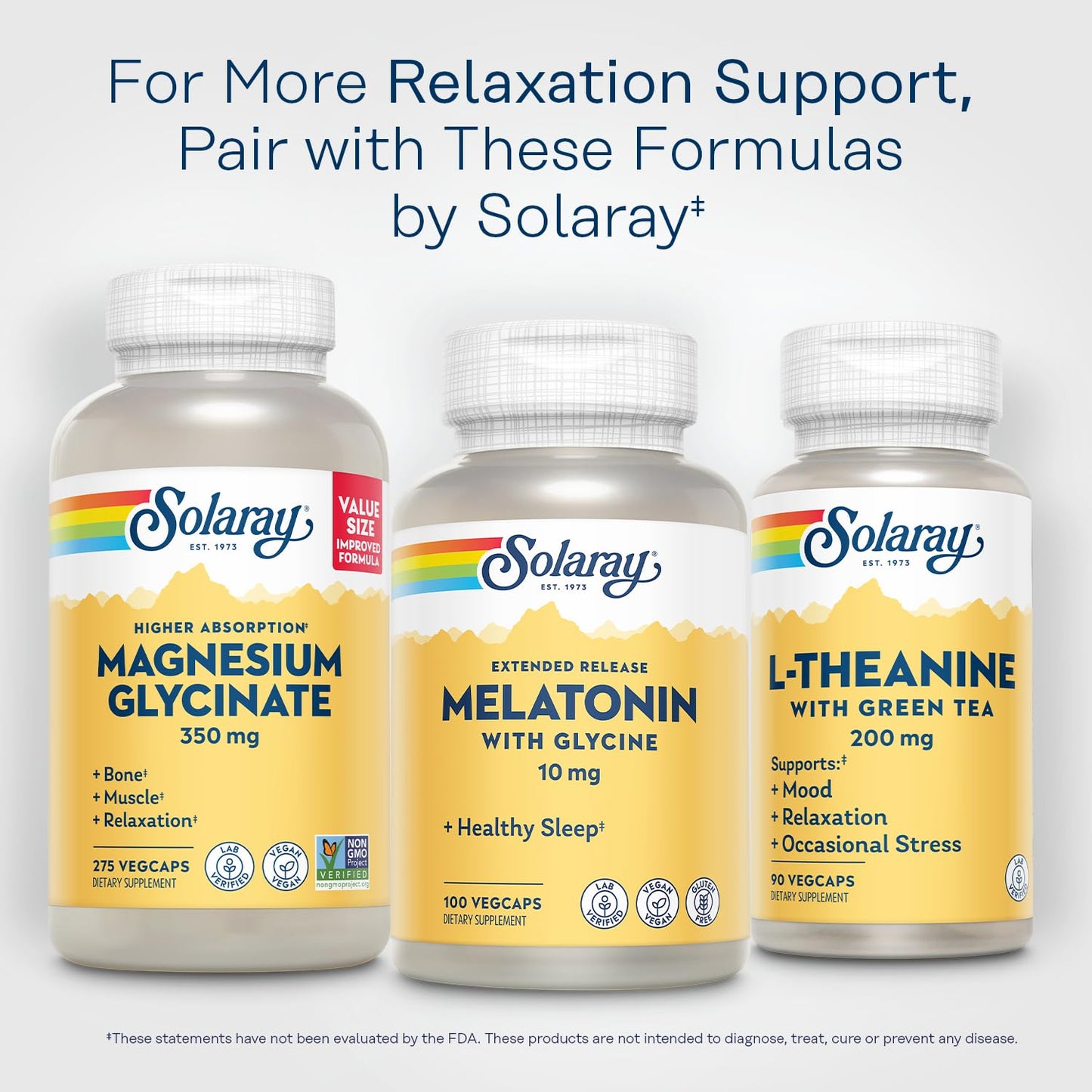 SOLARAY Melatonin 10mg with Glycine - Extended Release Capsule 100 VegCaps