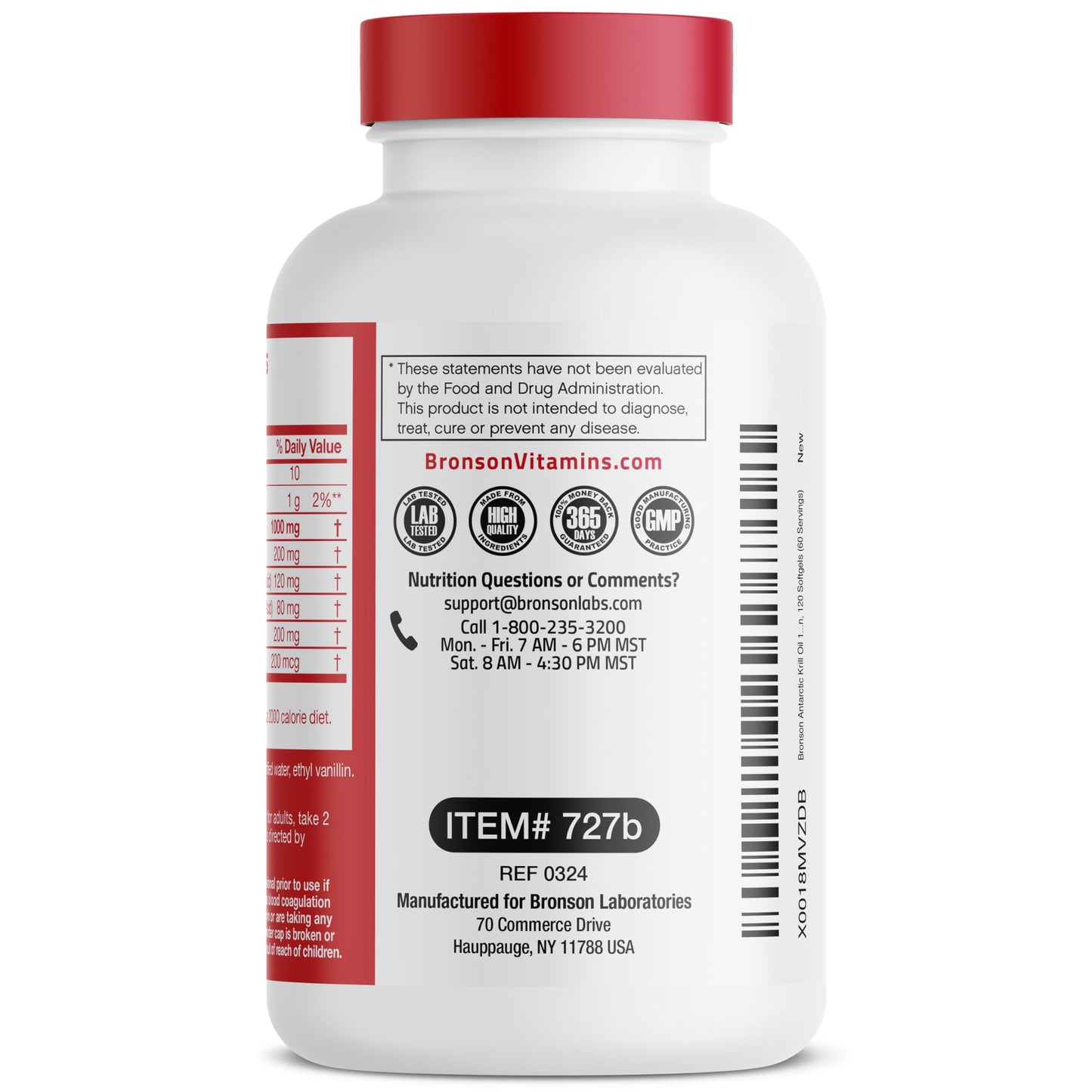 Bronson Antarctic Krill Oil 1000 mg with Omega-3s Softgels, 120 Softgels