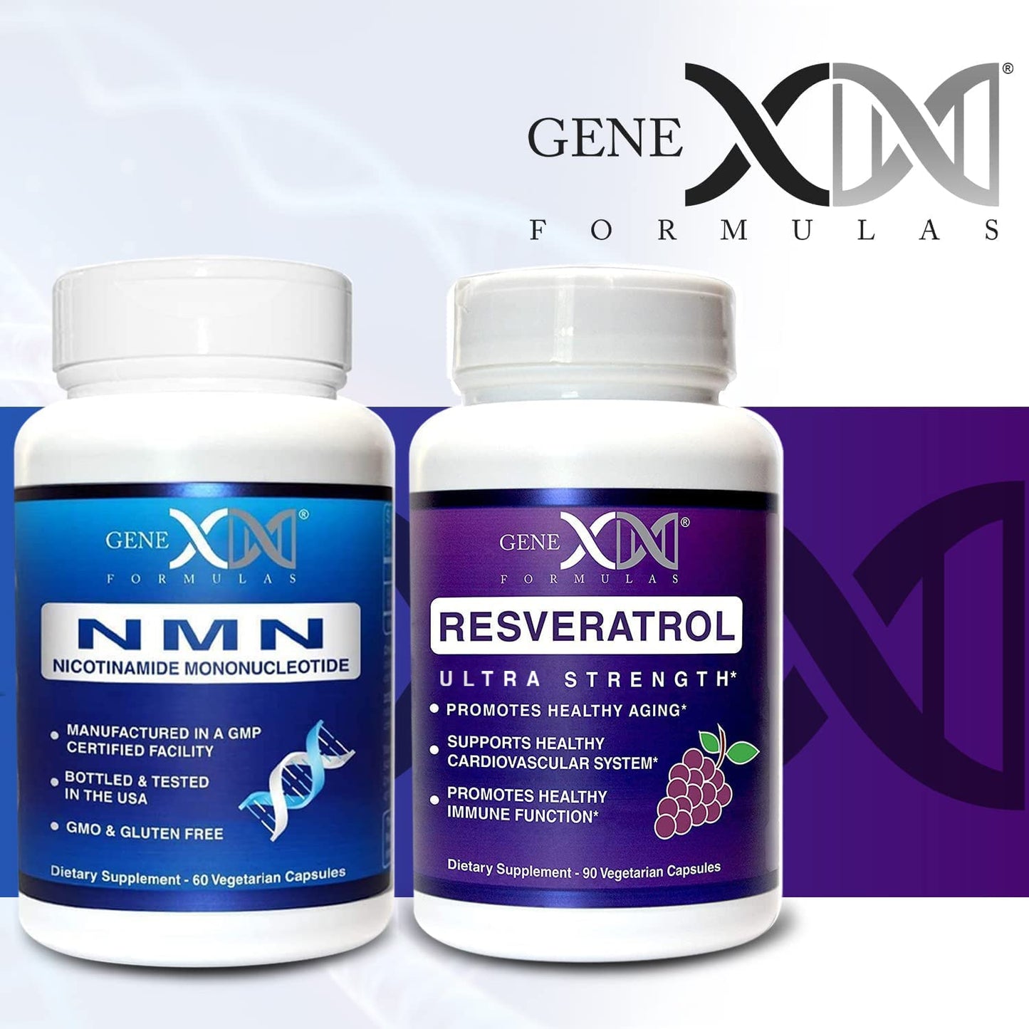 Genex Formulas NMN and Resveratrol Dynamic Duo Capsules, 150 Count