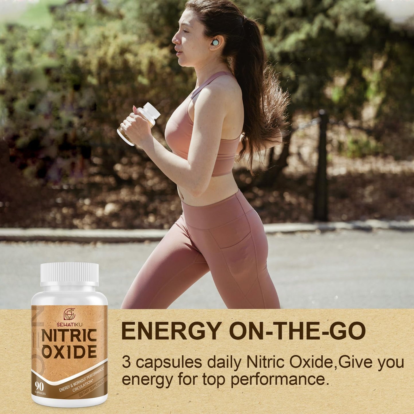 SehatiKu Nitric Oxide Supplement, Nitric Oxide Booster & 6-in-1 Phytonutrient Blend for Heart, Flow, Immune, 90 Capsules