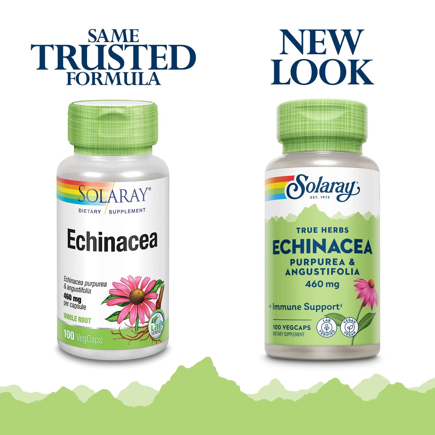 SOLARAY Echinacea Angustifolia & Purpurea Root Capsules 100 Count