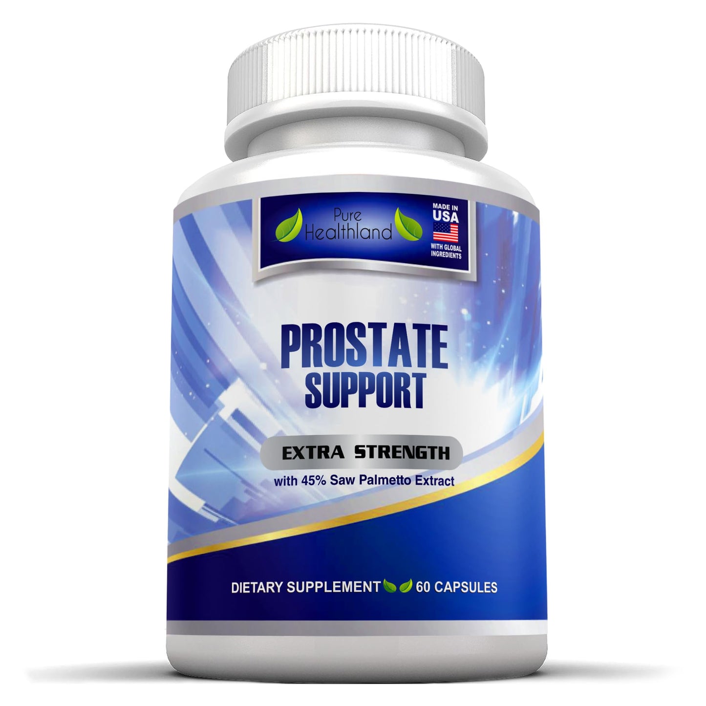 Pure Healthland Prostate Health Supplement for Men with 45% Saw Palmetto Extract, 60 Capsules