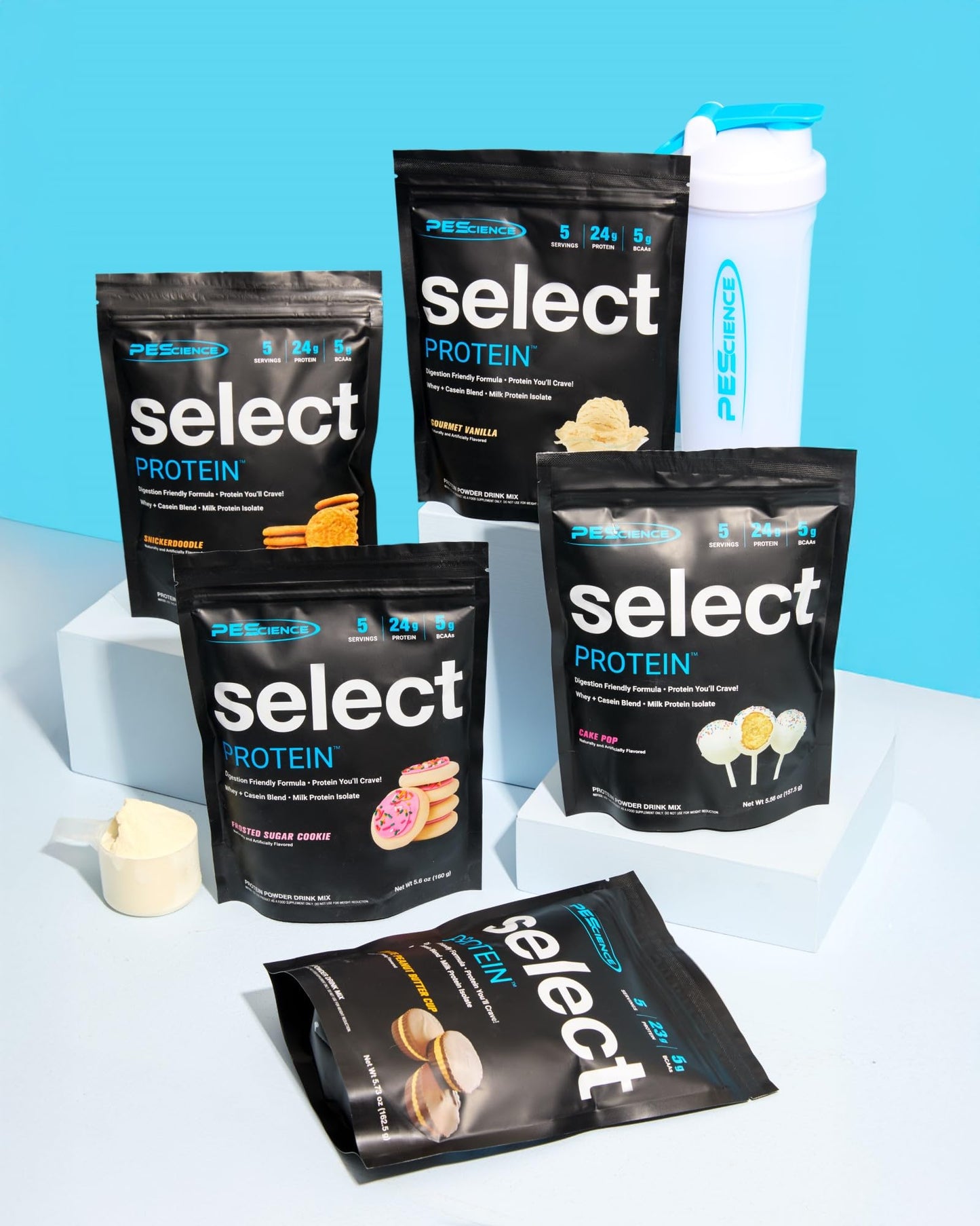 PEScience Select Protein Powder Variety Pack 6 Ounce Pack of 5