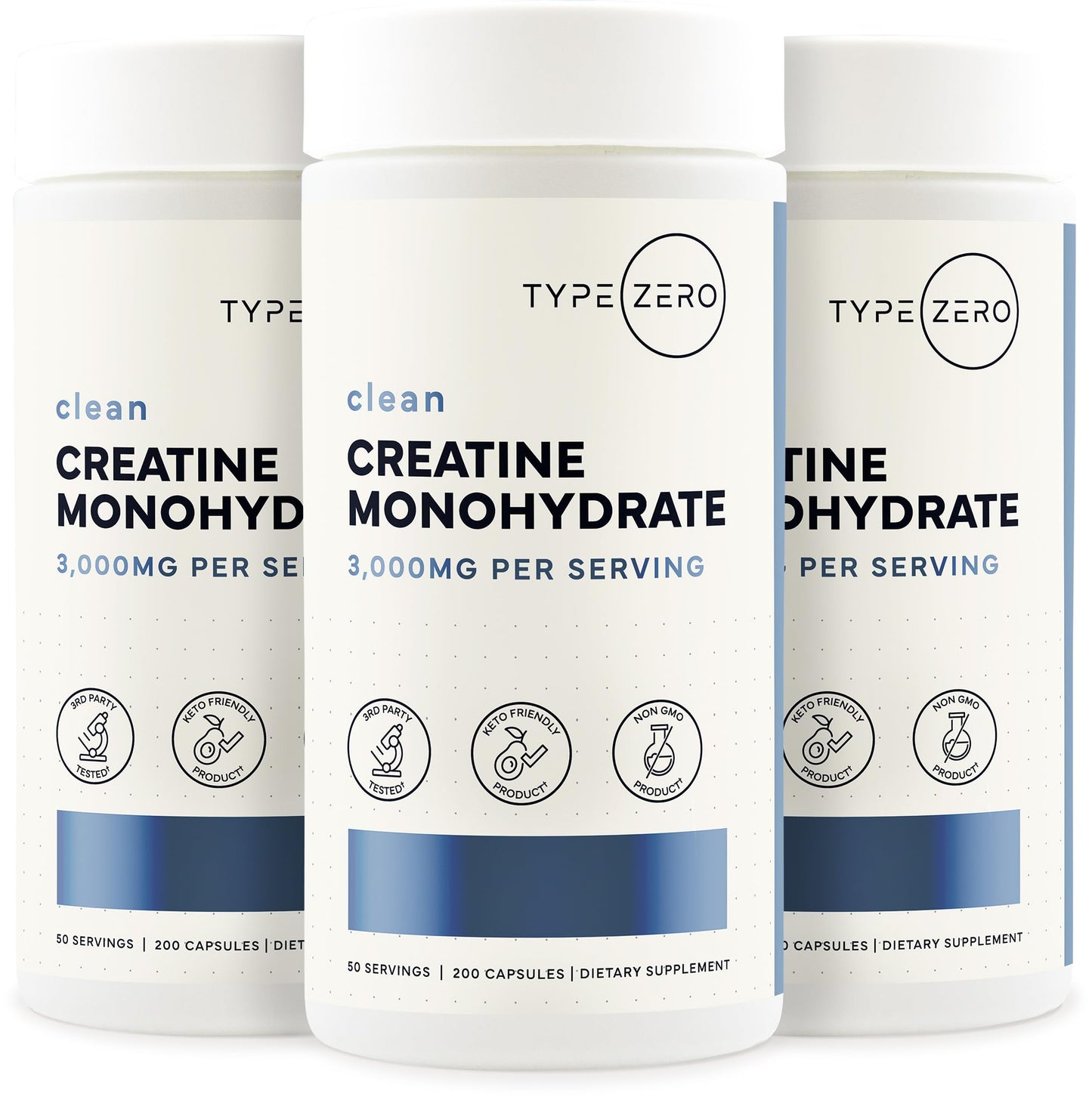 Type Zero Clean Creatine Monohydrate Capsules 200 Count