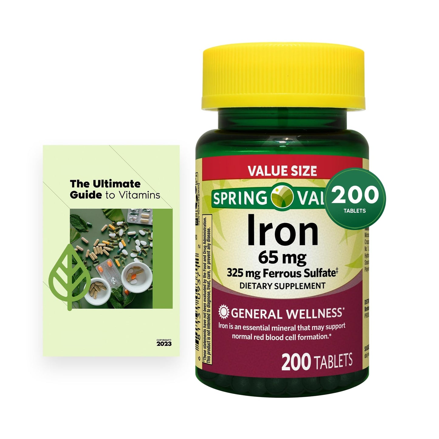Generic General Health & Wellness Iron Tablets Dietary Supplement Tablet, 200 Count