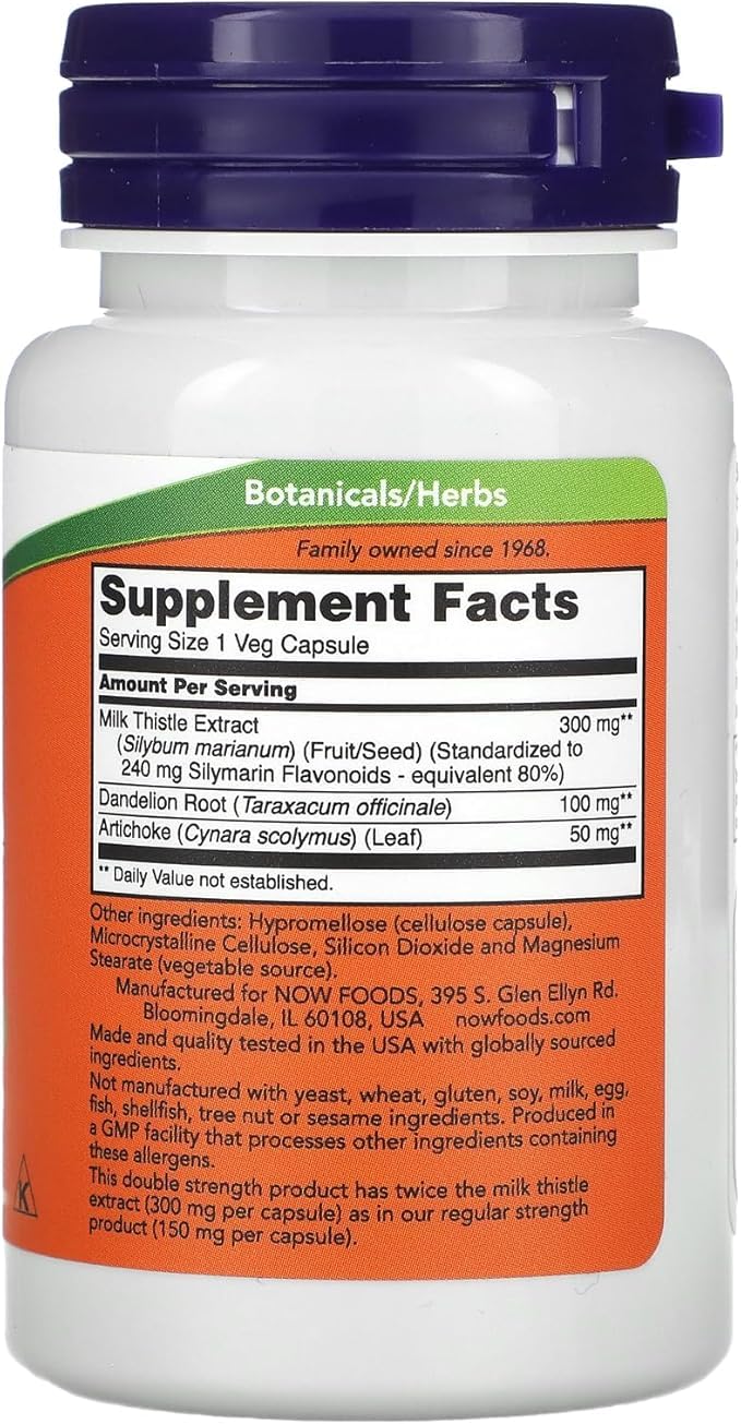 NOW Foods Silymarin Double Strength 300 mg Capsule 100 Count