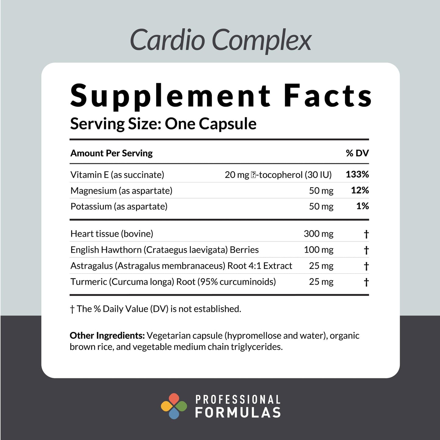 PROFESSIONAL COMPLEMENTARY HEALTH FORMULAS Cardio Complex 60 Capsules