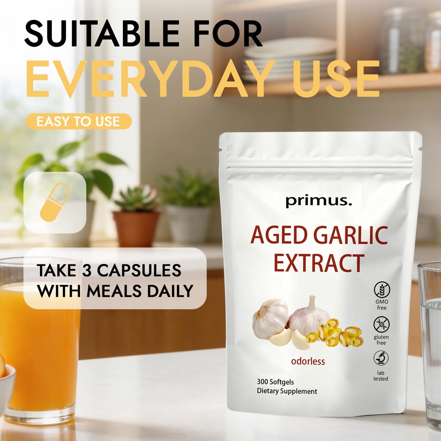 Primus.Labs Aged Garlic 24 Month Aged Softgels 300