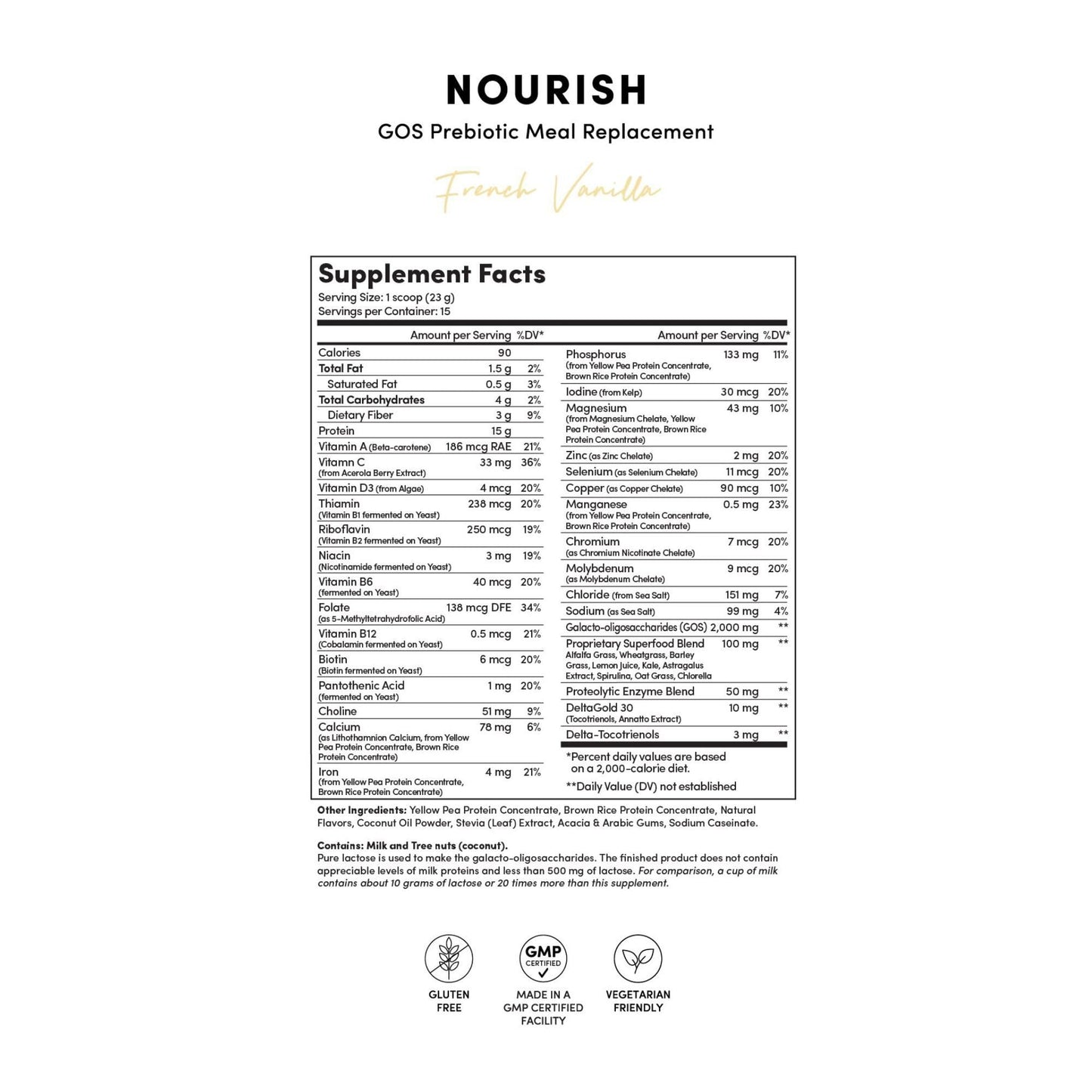 Tranont Nourish French Vanilla Powder 14.3 oz