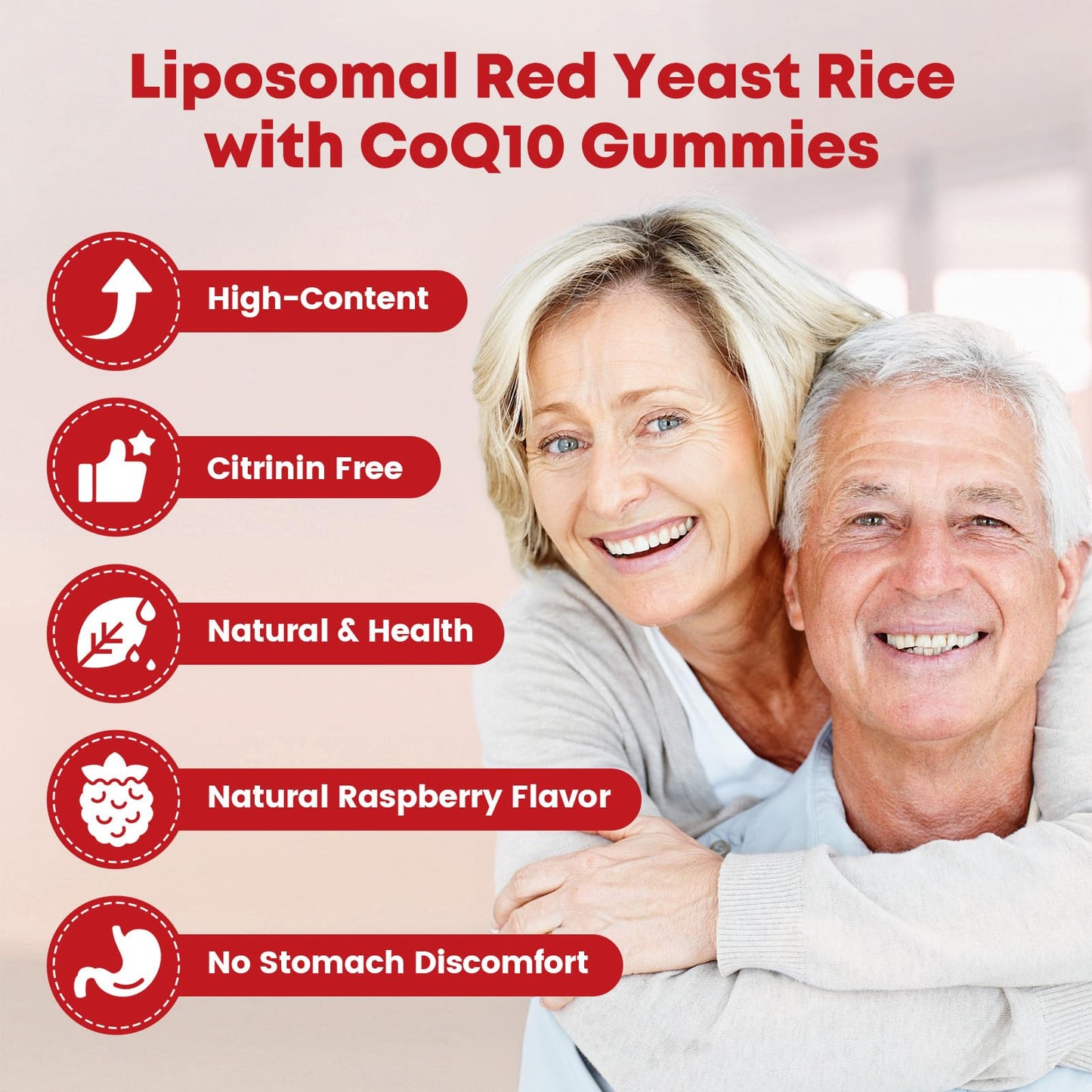 GORNVB Red Yeast Rice with CoQ10 Gummies, Cholesterol & Heart Health Support, 60 Count