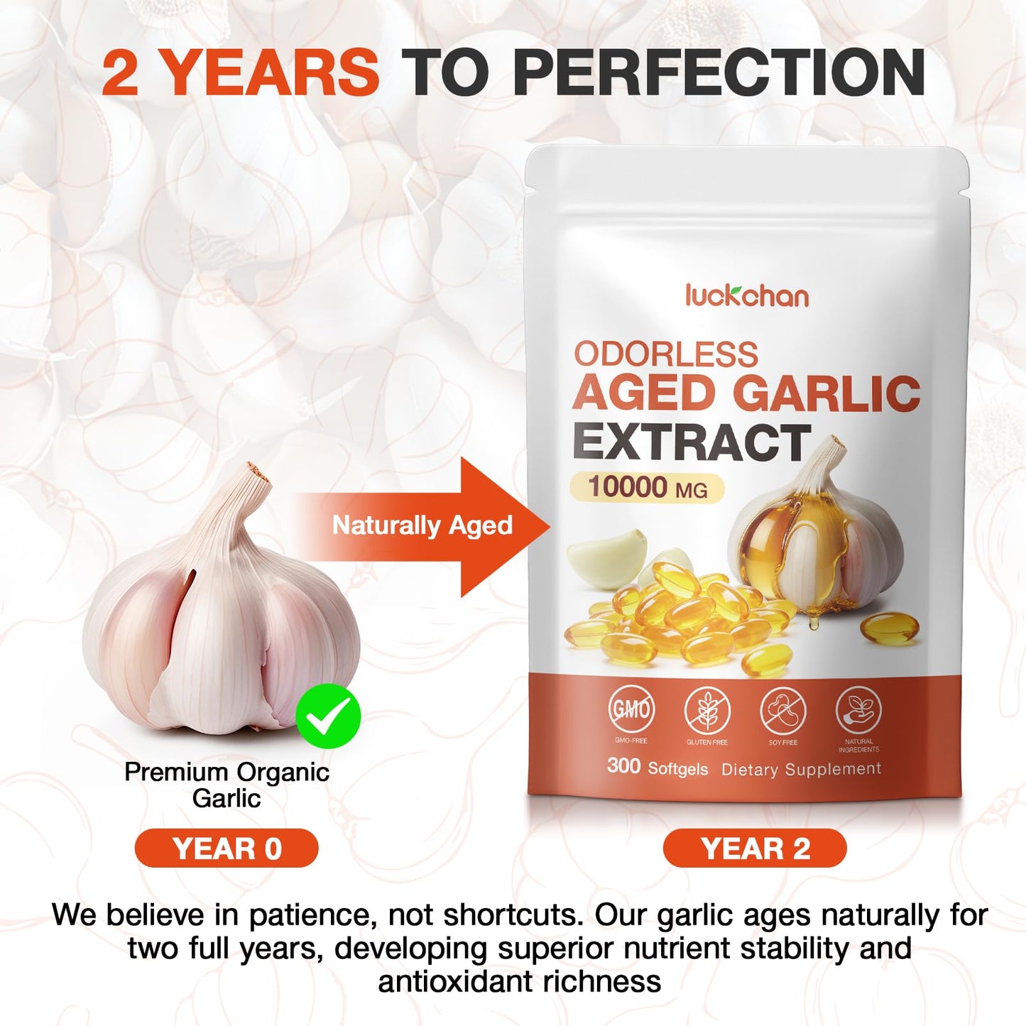 LUCKCHAN Aged Garlic Extract Softgels, 300 Count