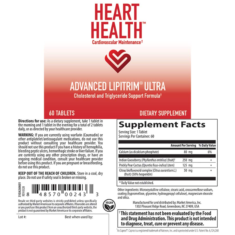 Heart Health Cardiovascular Maintenance Advanced LipiTrim Ultra 60 Capsules