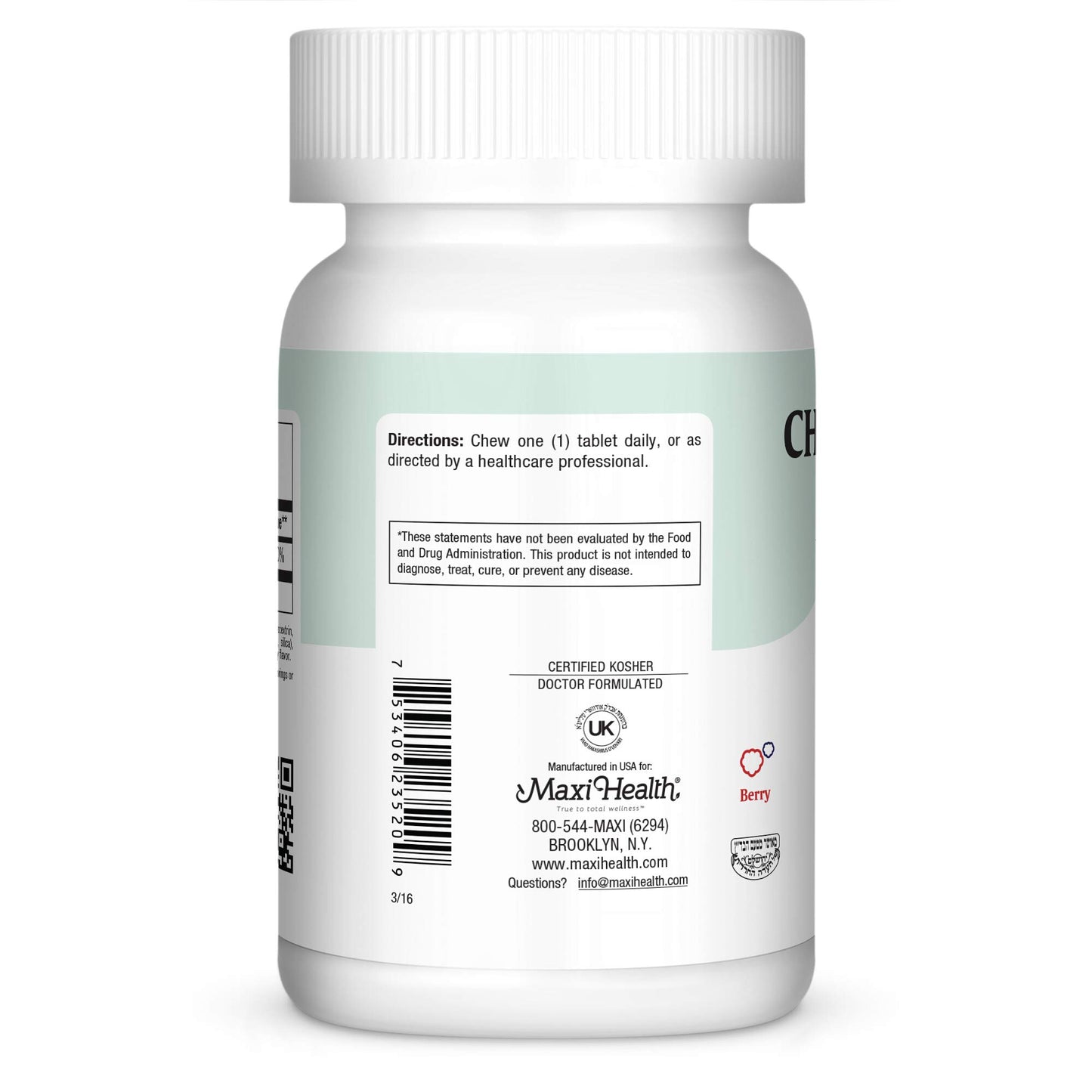 Maxi Health Vitamin D3 1,000 IU Supplement Chewables, 100 Count