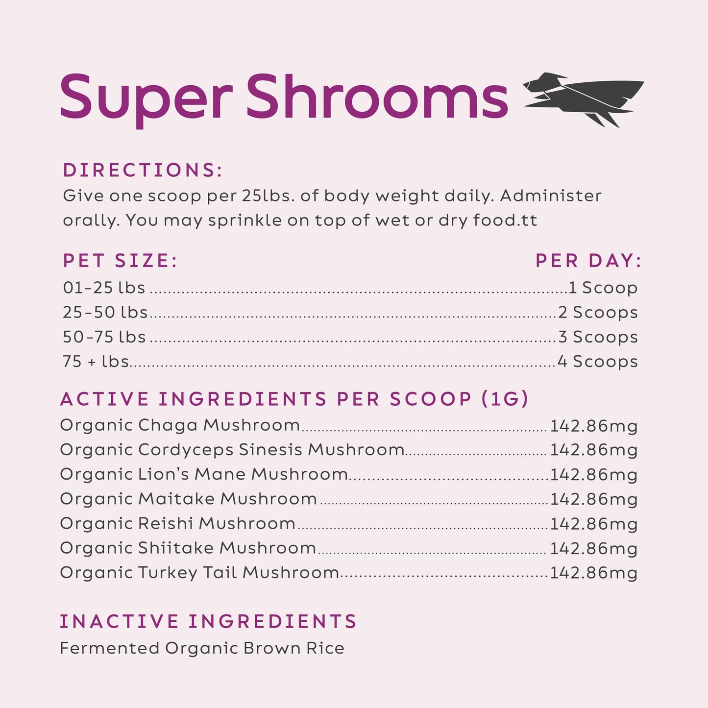 Super Snouts Super Shrooms Mushroom Immune Support Supplement for Dogs and Cats Powder 5.29 oz