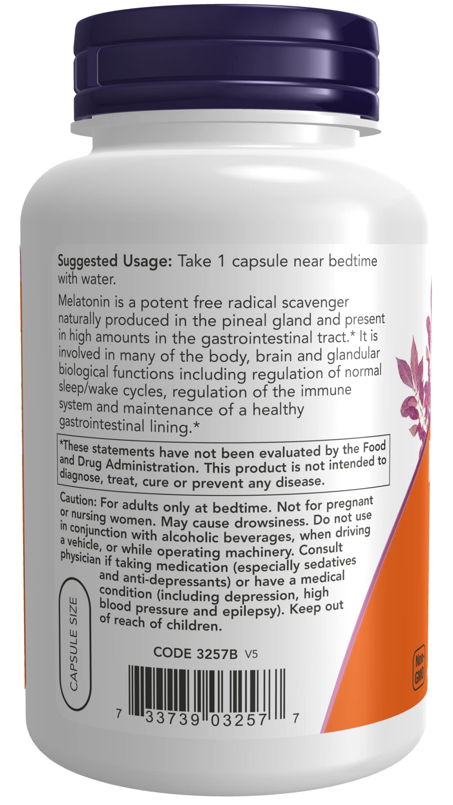 NOW Foods Melatonin 3 mg Capsules 360