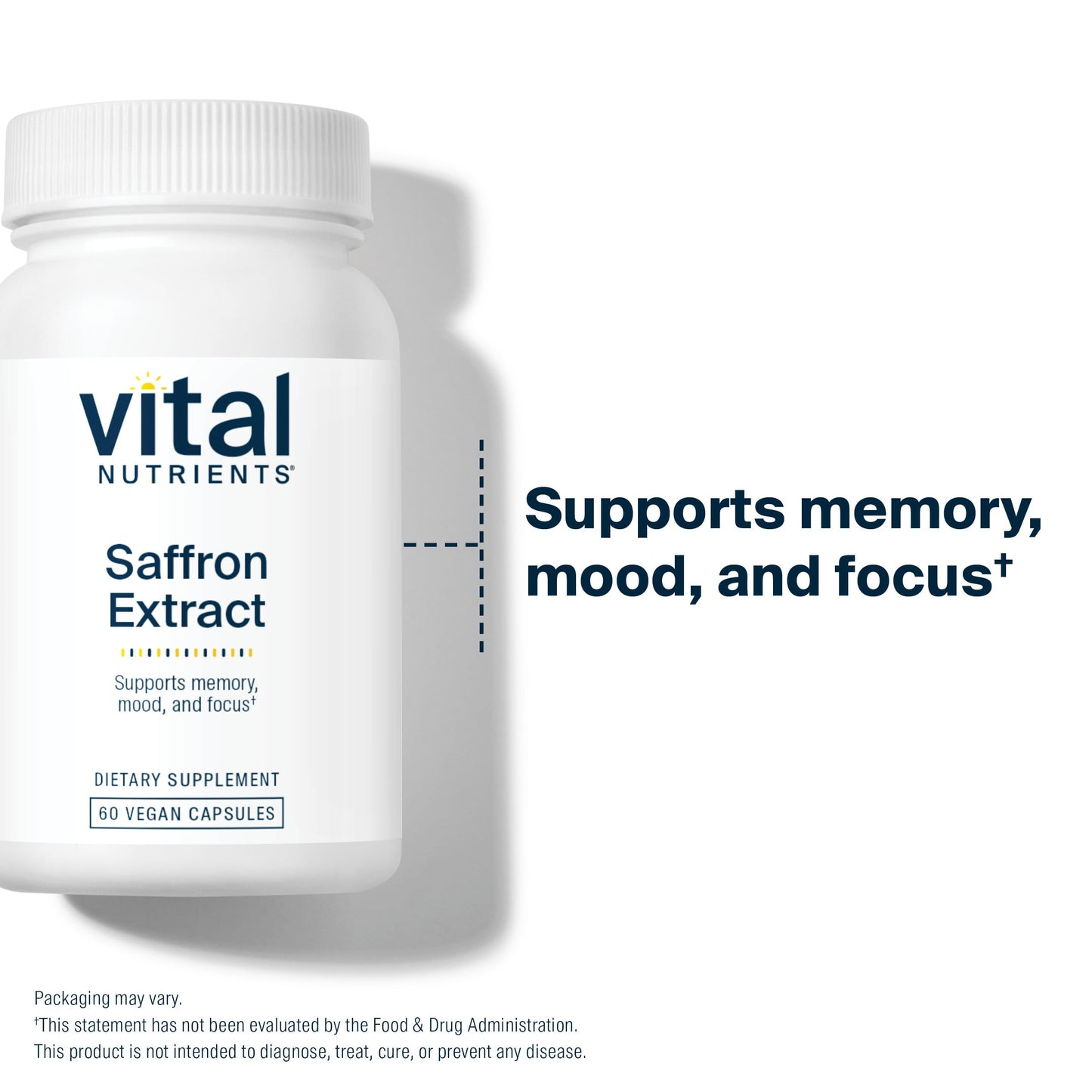 Vital Nutrients Saffron Extract - Saffron Supplement for Mood, Calm, Restful Sleep & Nervous System Support Capsule 60 Count