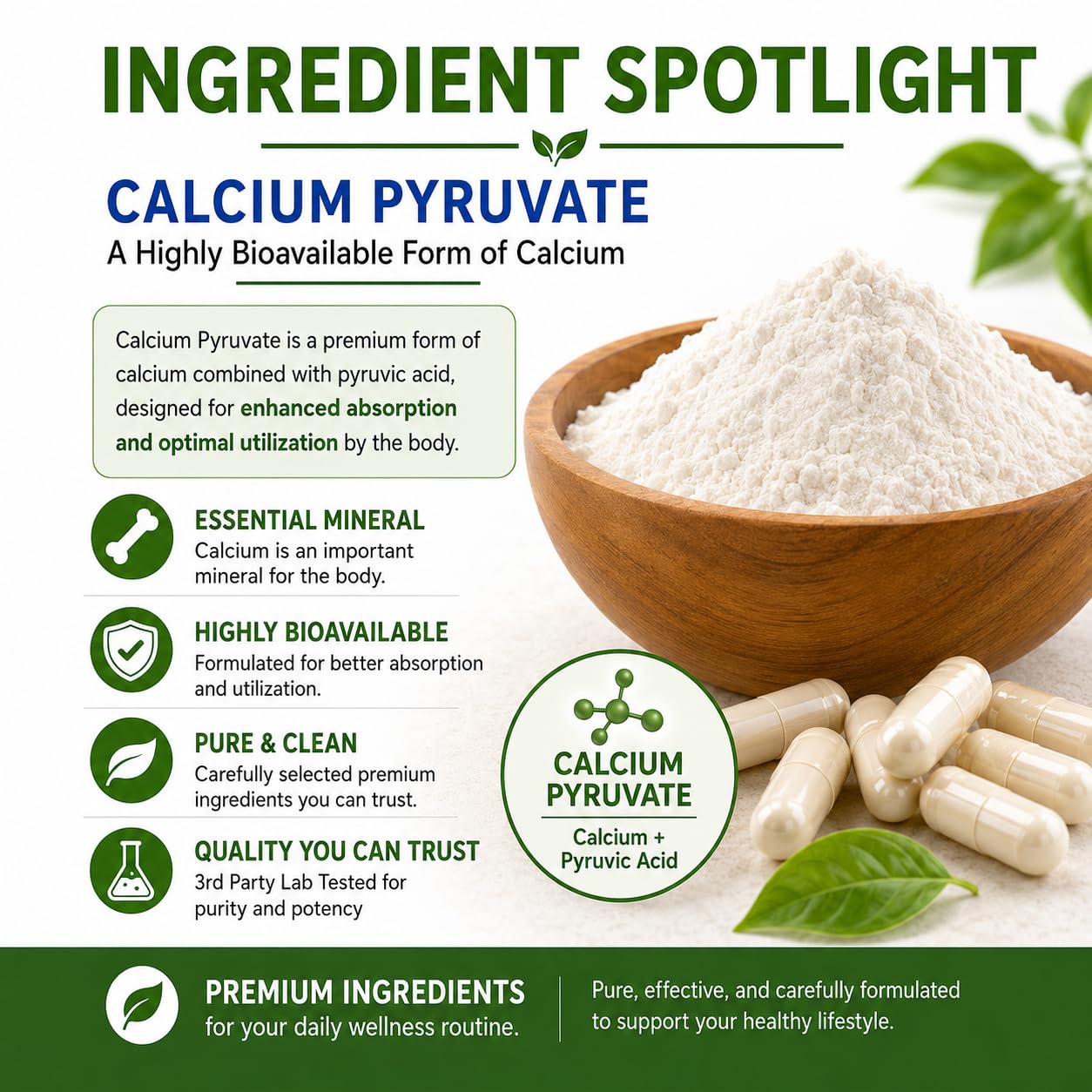 Brieofood Calcium Pyruvate 1500mg Capsules, 240 Count