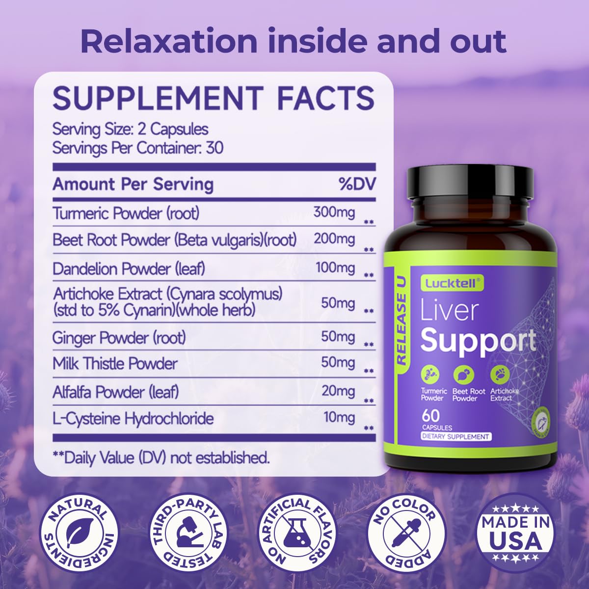 LuckTell Liver Support Supplement Capsule 60 Capsules
