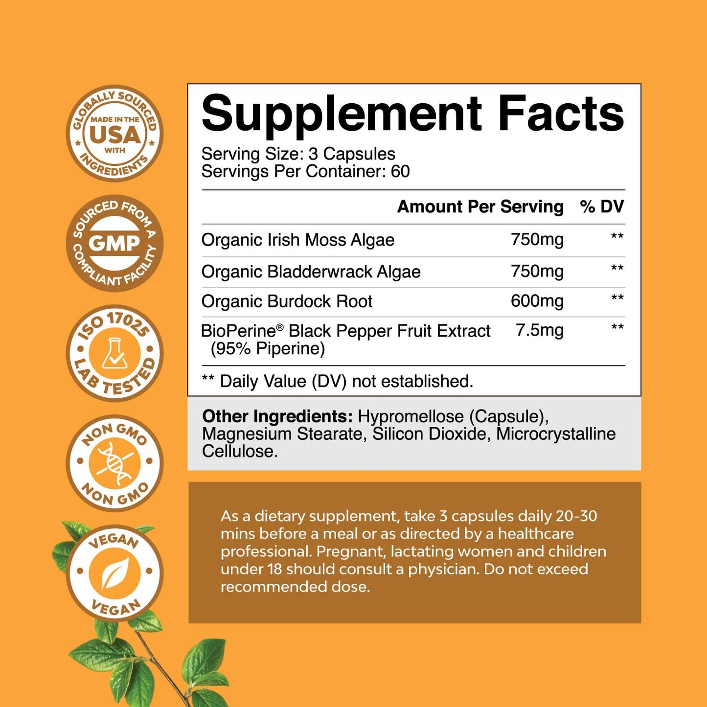 Natures Craft Irish Sea Moss Capsules 180 Capsules