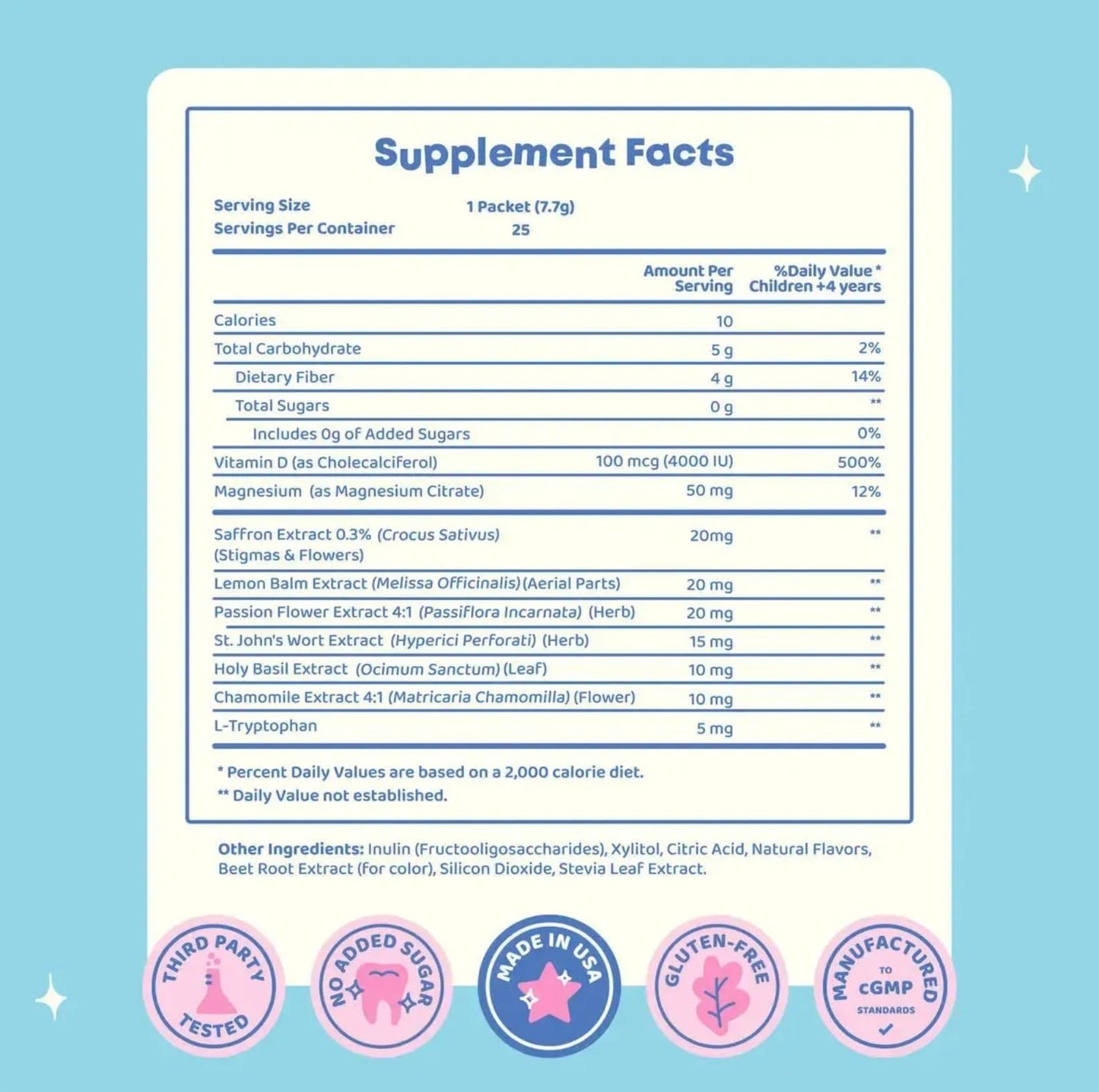 WISHICIOUS Happy Stix Natural Mood & Focus Support for Kids Powder 6.35 Ounce