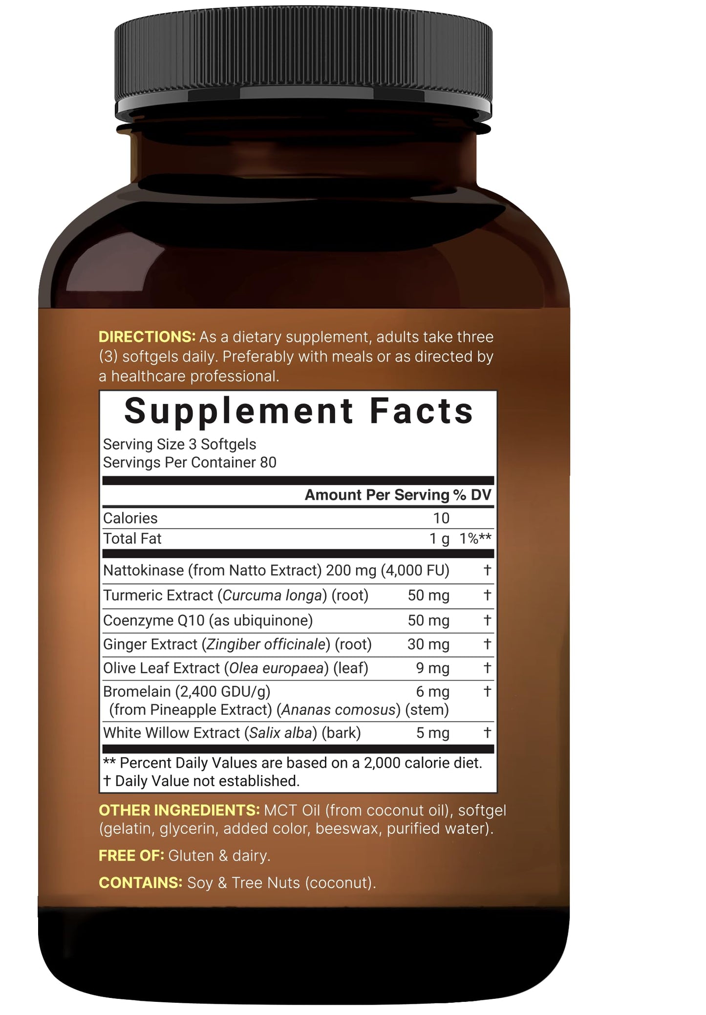 NatureBell Nattokinase 4,000 FU Per Serving Softgels, 240 Count