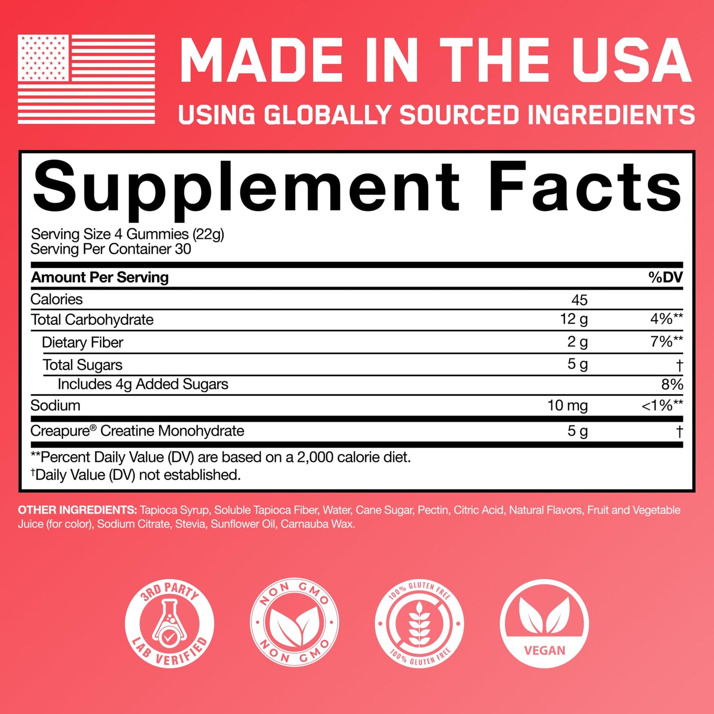 SteelFit Creapure Creatine Monohydrate, 120 Gummies