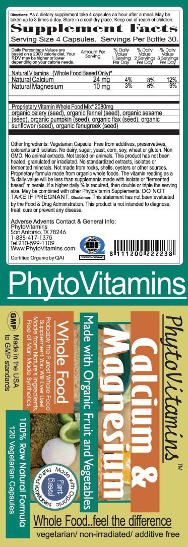 Nature's Brands Organic Whole Food Calcium & Magnesium Capsules, 120 Count