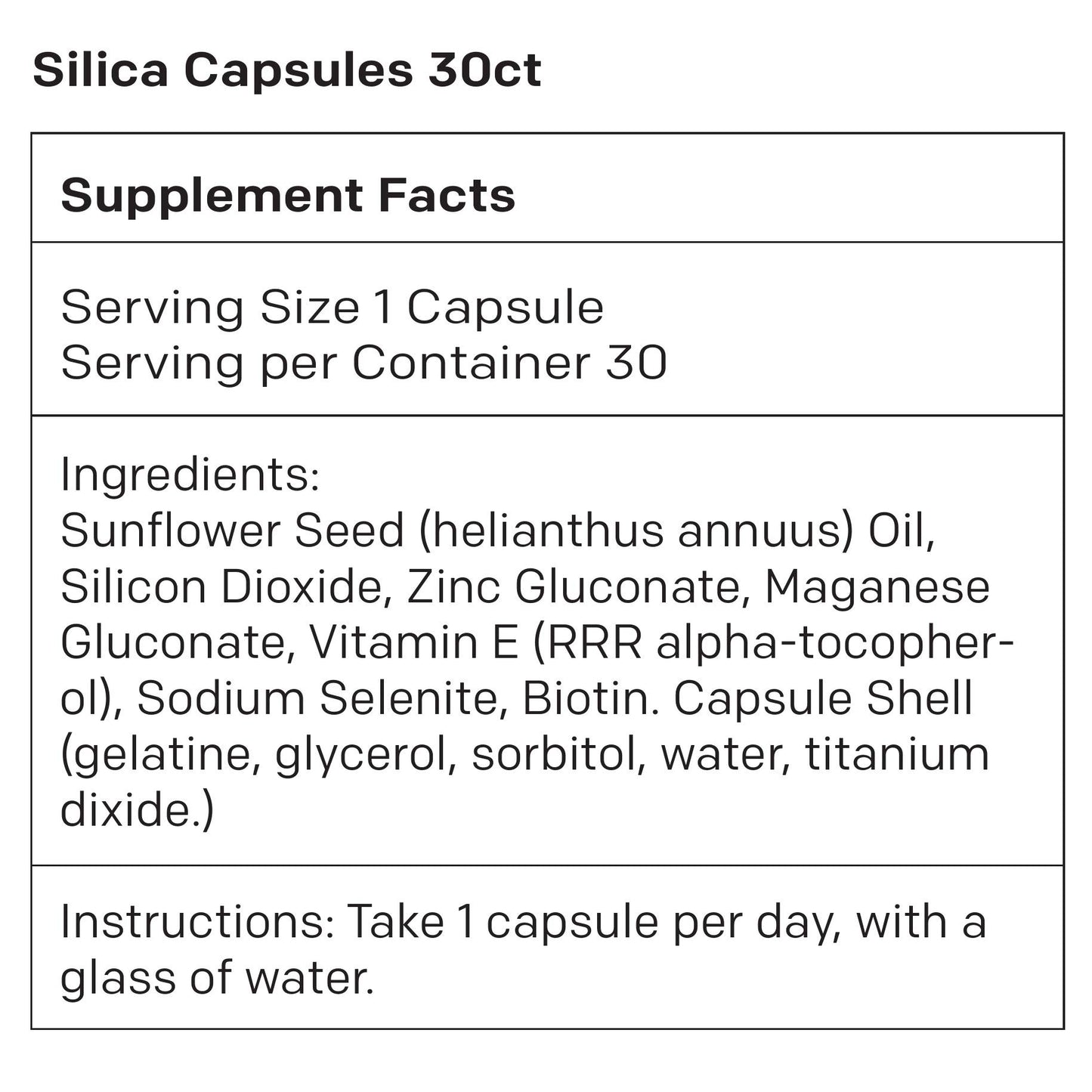 hübner Silicea Hair, Skin, Bones and Nails Capsules 30 Count