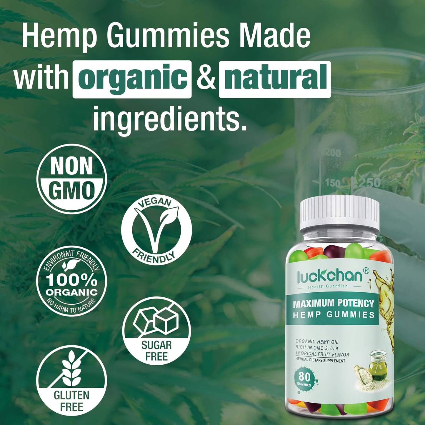 LUCKCHAN Hemp Gummies for Adults 160 Gummies