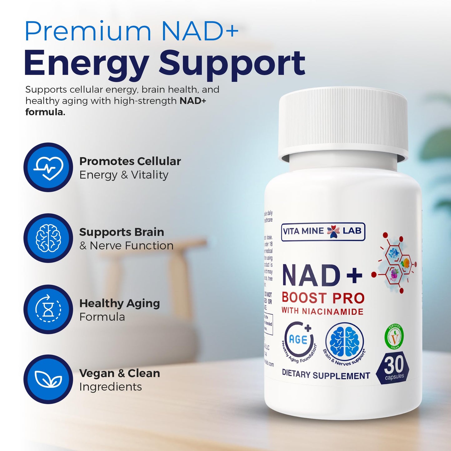 VITA MINE LAB NAD+ Boost Pro 30 Capsules