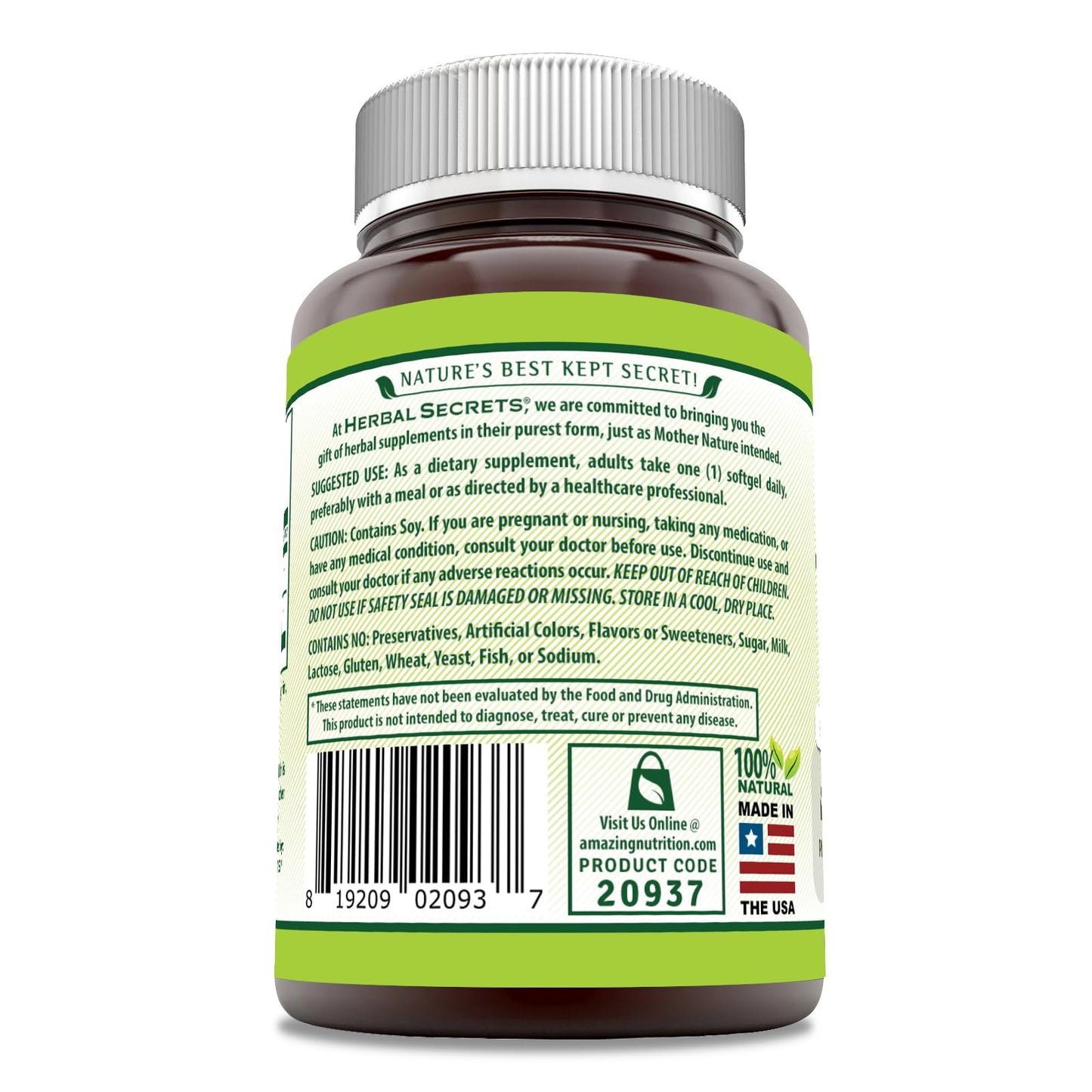 Herbal Secrets Lutein with Zeaxanthin Supplement Softgel 60 Softgels
