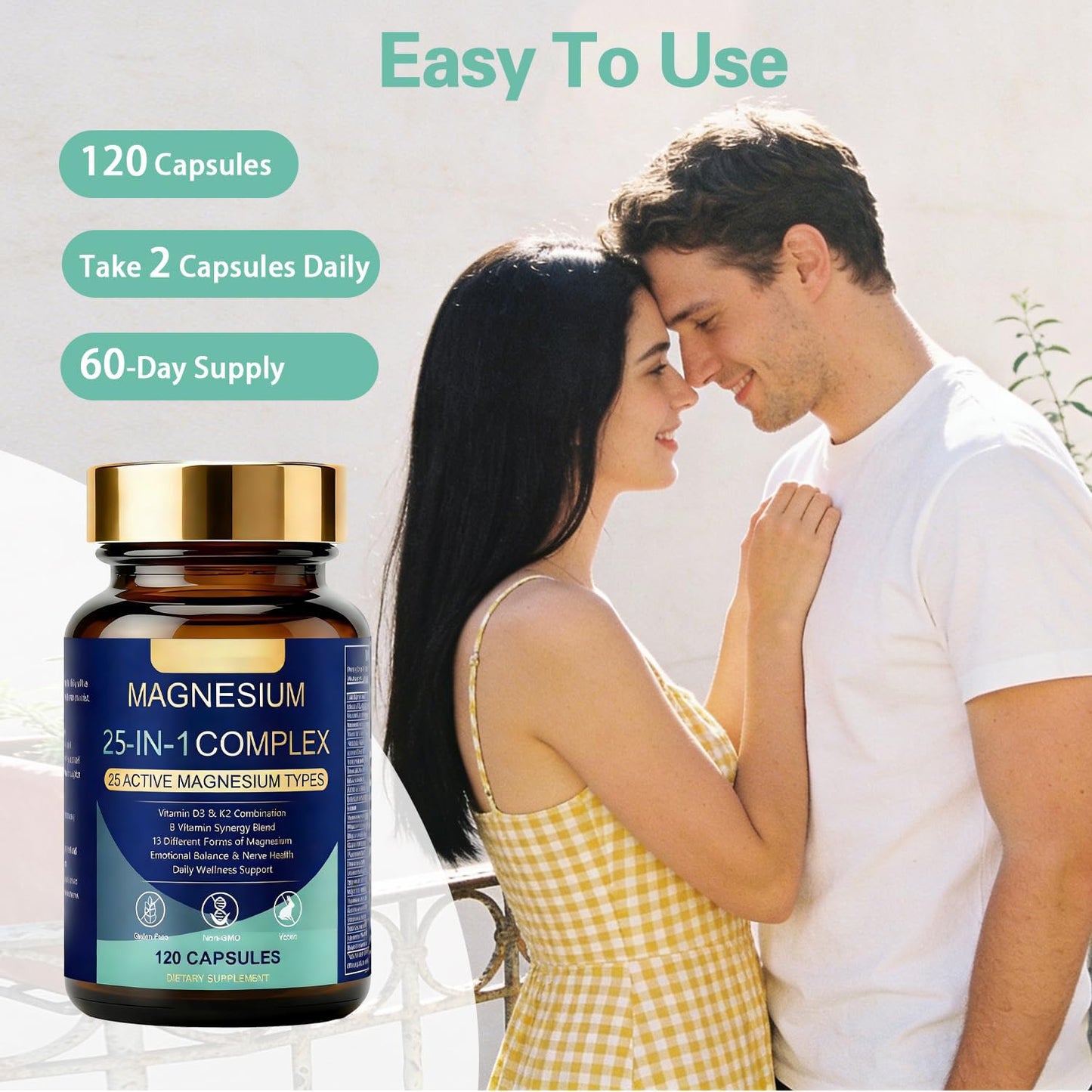 SERSANVE Magnesium Complex with Ashwagandha Magnesium Glycinate Capsules, 120 Count