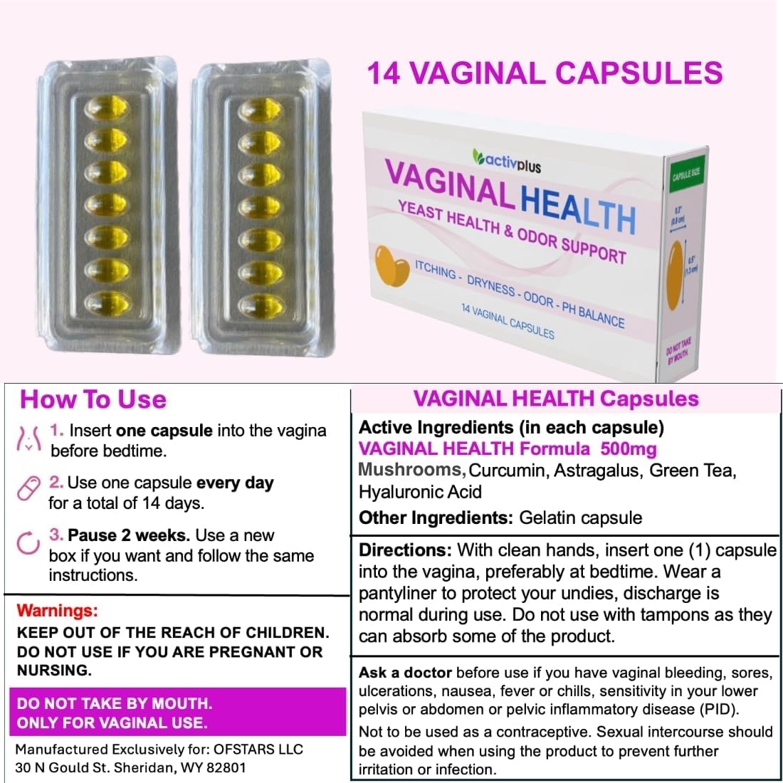 ACTIV PLUS Vaginal Health 5-in-1 Capsules, 14 Count