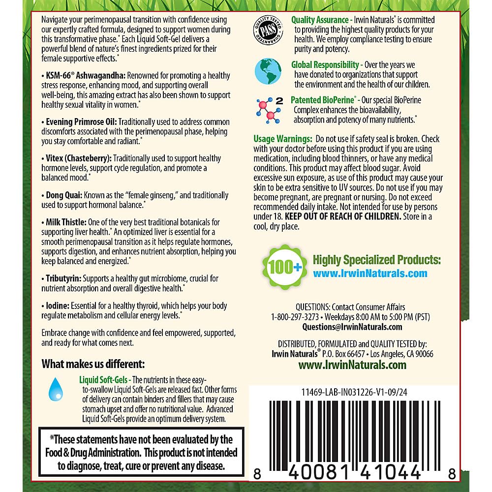 Irwin Naturals Female Balance Perimenopause Support Softgels 60