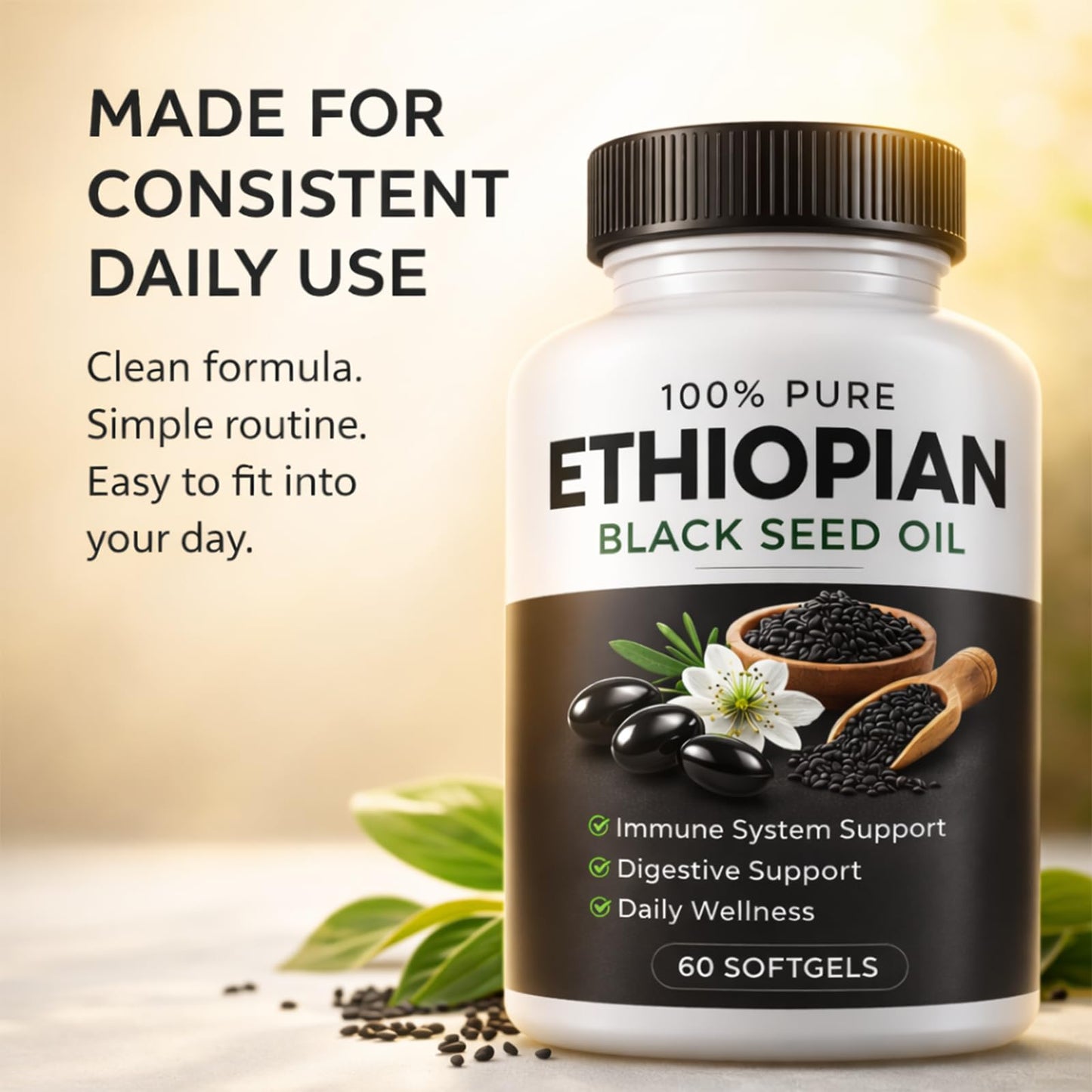 Ovela Ethiopian Black Seed Oil Softgel 60 Count