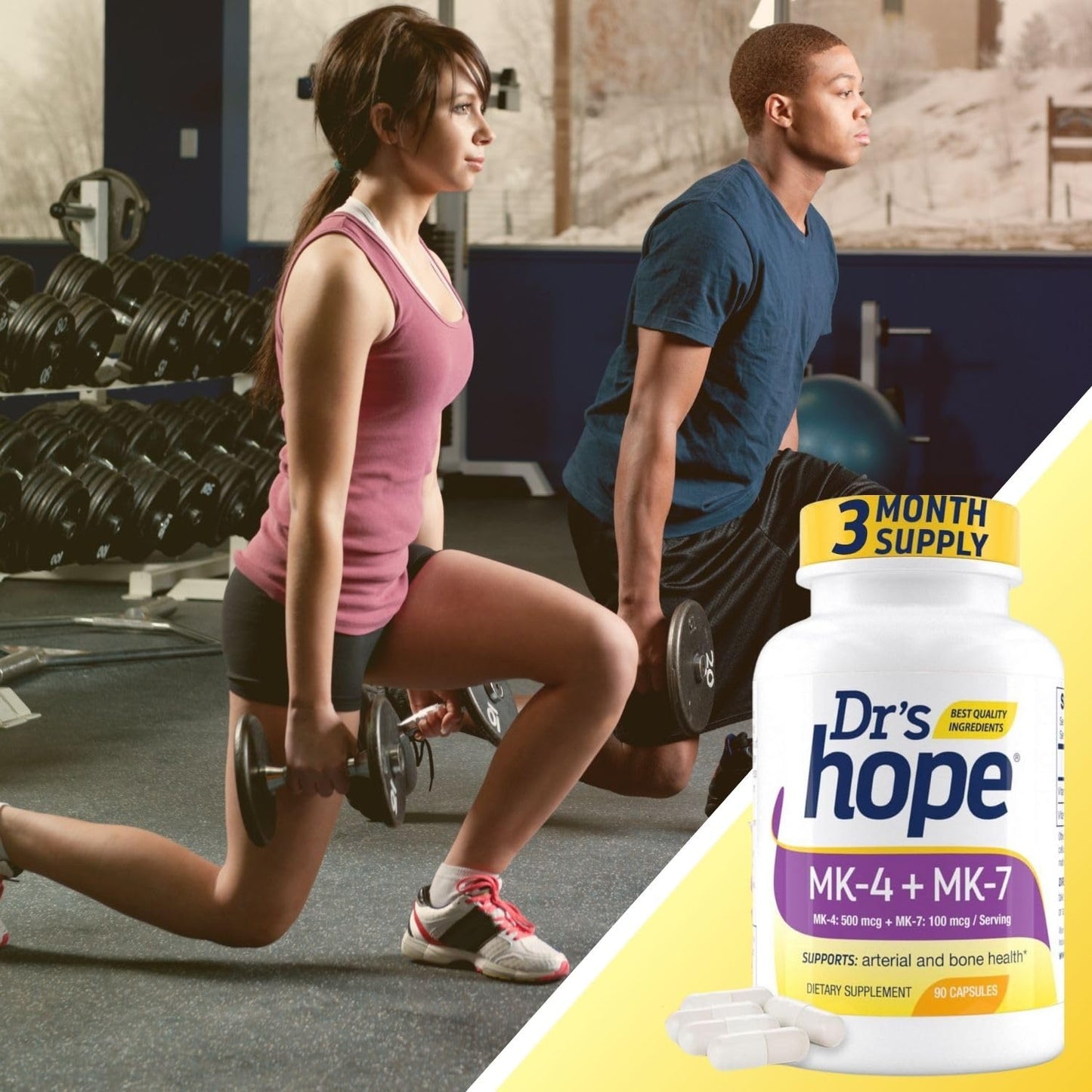 Dr’s Hope Vitamin K2 MK4 & MK7 600 mcg High Potency Dual Action Capsules, 90 Count