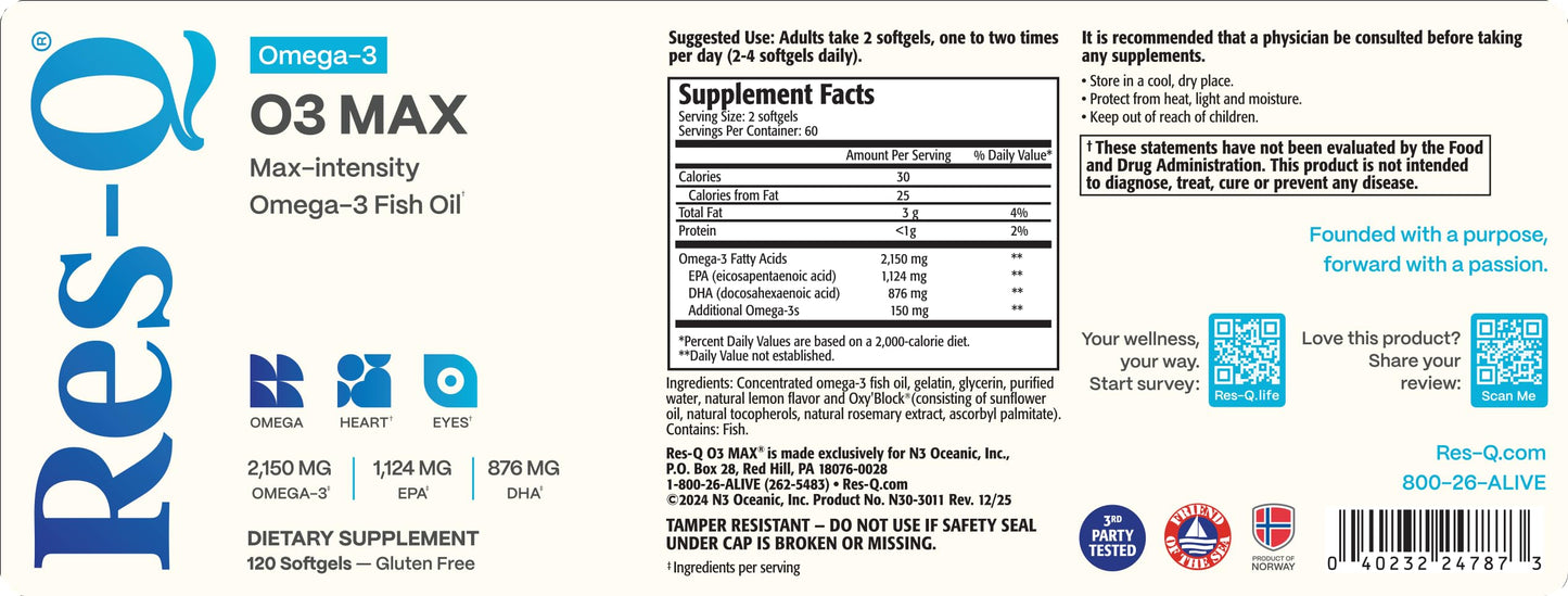 Res-Q O3 MAX Omega-3 Softgels, 360