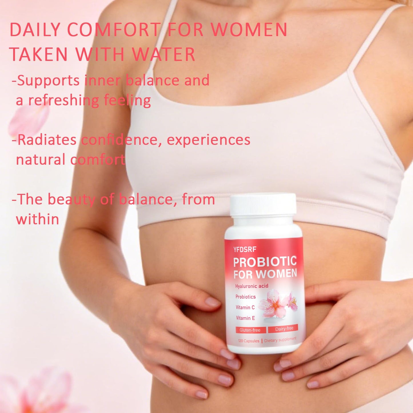 YFDSRF Women's Vaginal Probiotic Supplement for Intimate Health & pH Balance, 120 Capsules