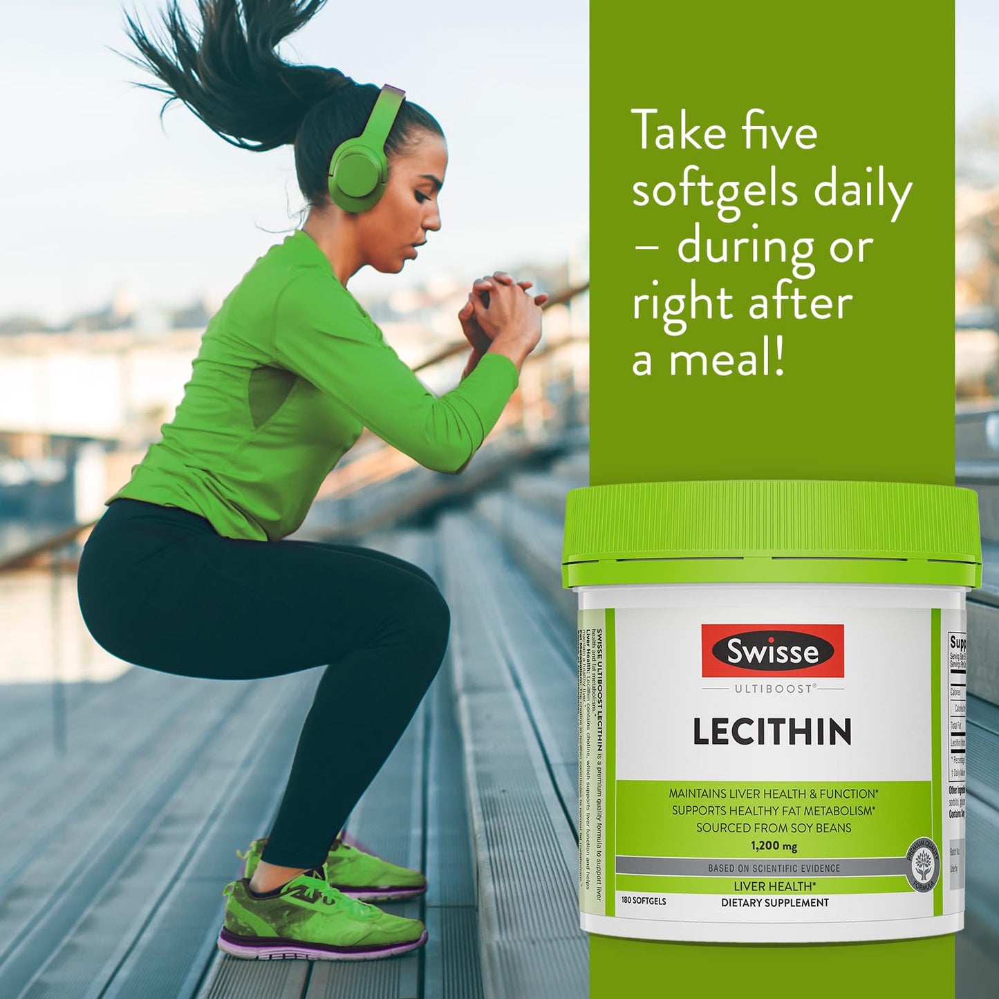 Swisse Soy Lecithin 1200mg Softgels, 180 Count