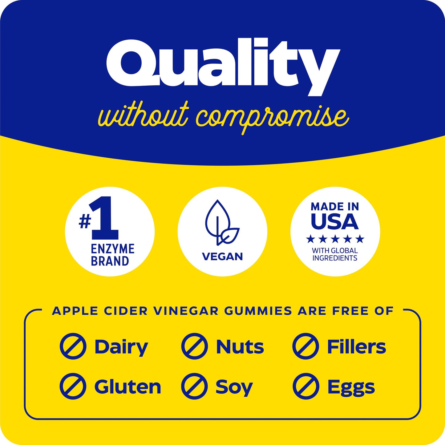 Enzymedica Apple Cider Vinegar Gummies with Mother, 1000 mcg Vitamin B12 & 710 mg ACV per Serving, Gut Health & Digestive Support, Vegan, 74 Count
