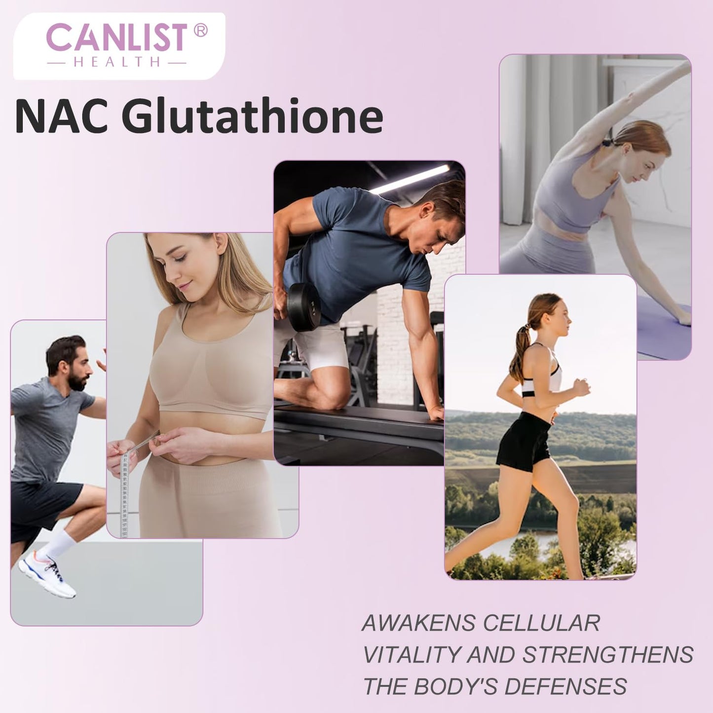 CANLIST NAC Supplement (N-Acetyl Cysteine) 600mg with Glutathione 400mg, Enhanced Absorption for Liver Health, Antioxidant Support & Detox, 90 Capsules