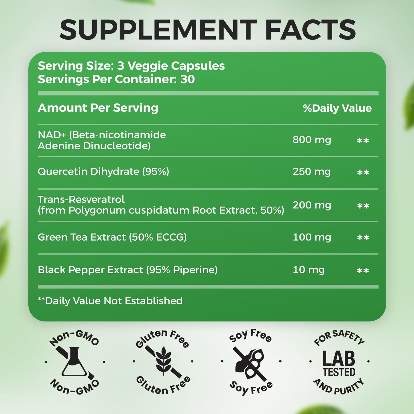 Holistnature NAD+ Supplement Capsule, 90 Capsules