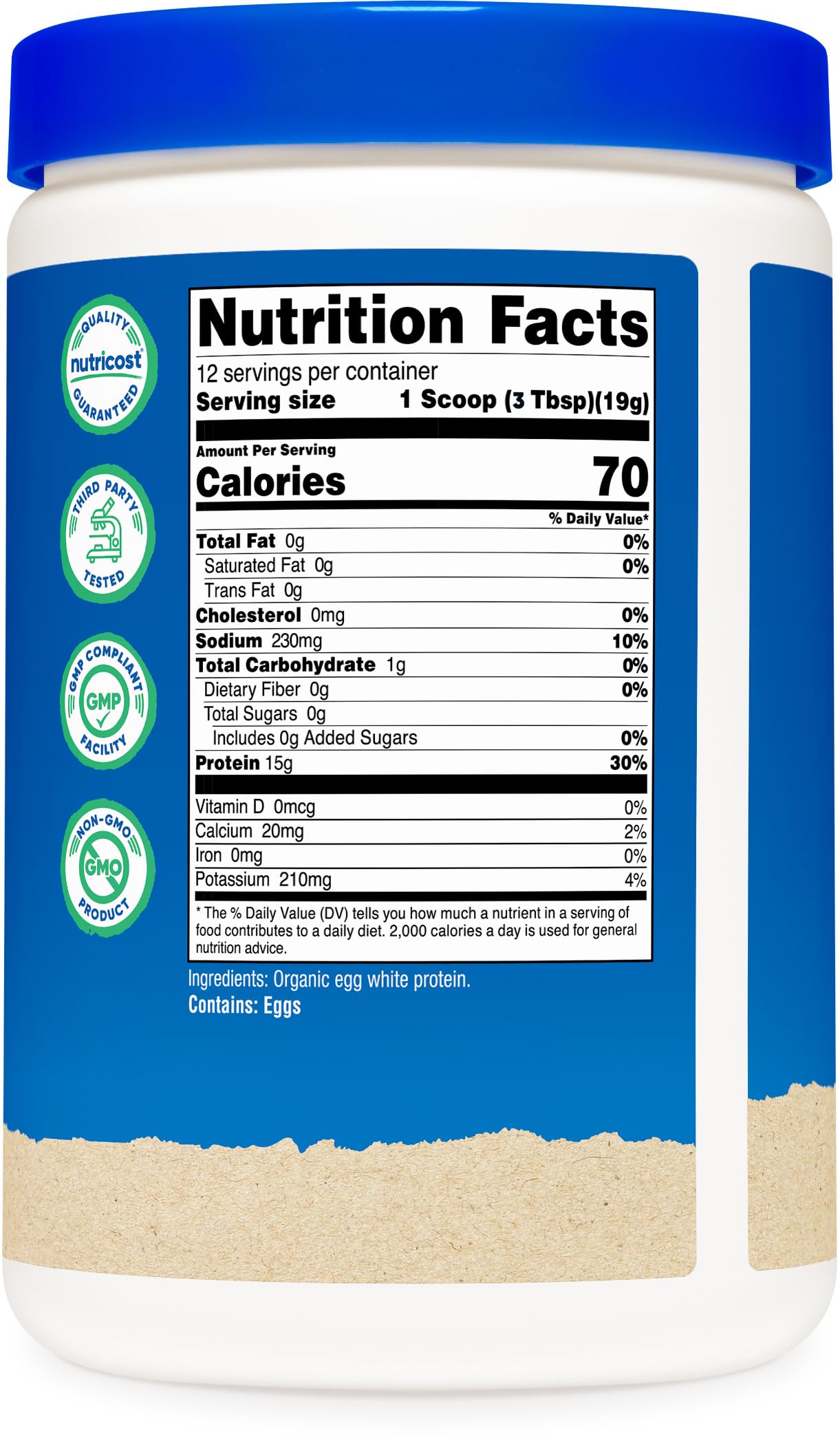 Nutricost Organic Egg White Protein Powder 8.1 Ounce