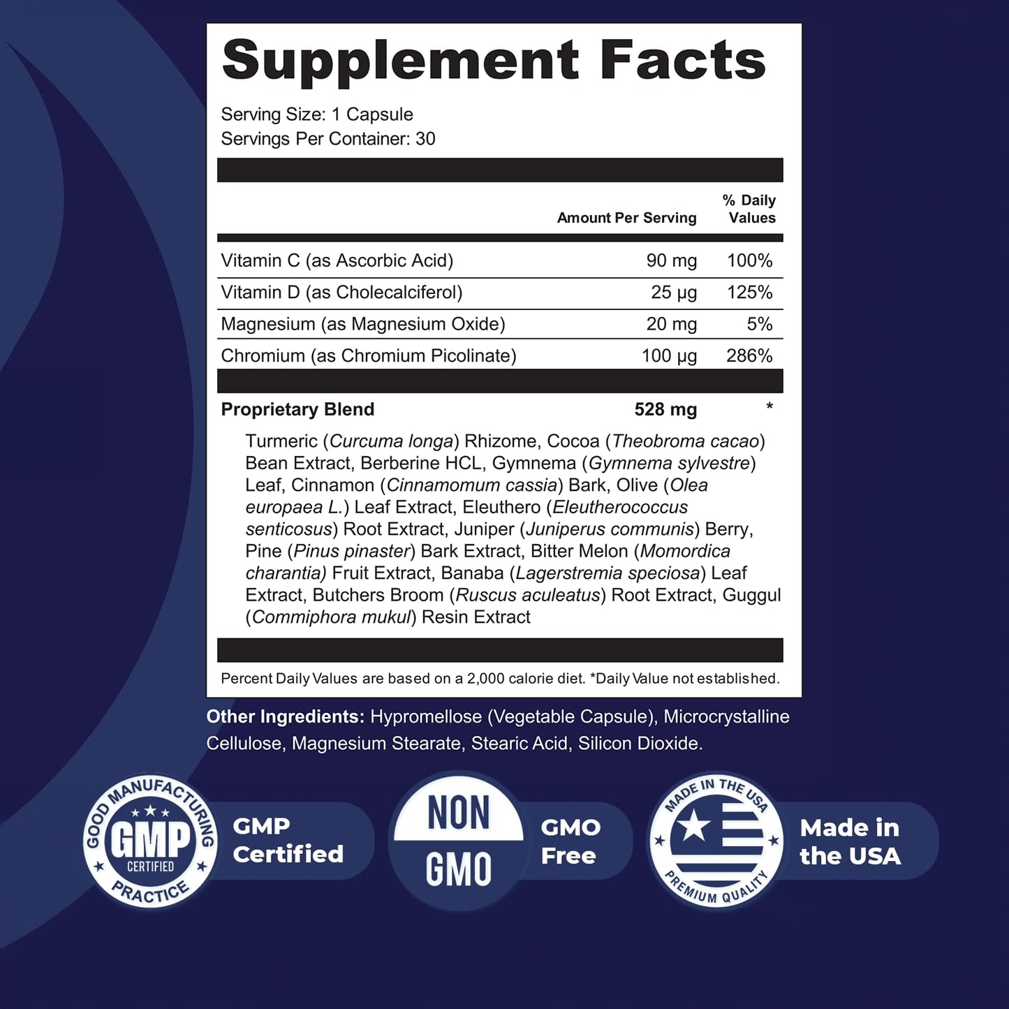 Nature’s NutriWave SugarBoost Daily Botanical Supplement with Turmeric, Cinnamon, Berberine, Gymnema & Chromium, 30 Capsules