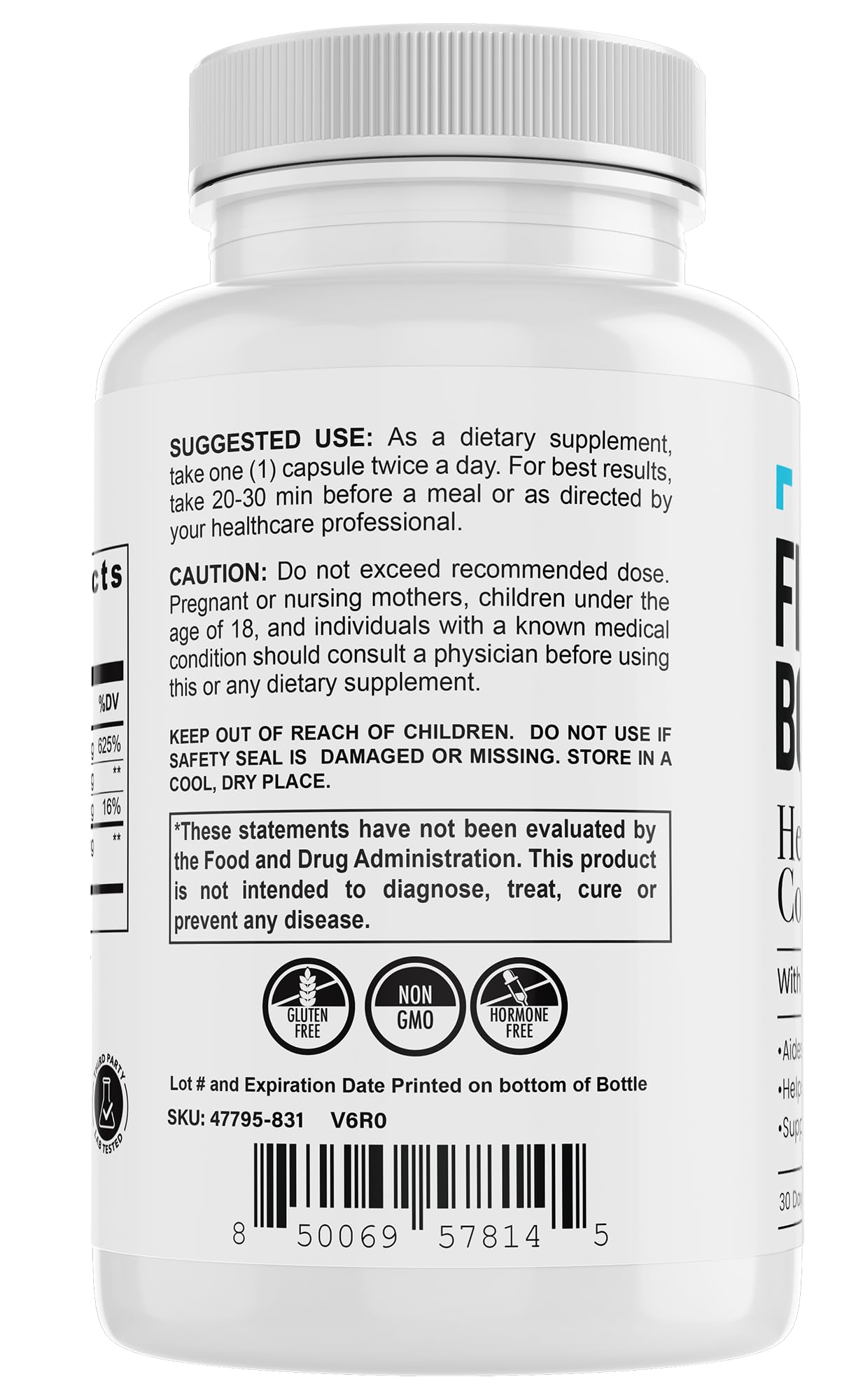 Fit Boxx Heart & Bone Complete Vitamin D3 5000 IU, K2 MK-7 & Calcium 60 Capsules