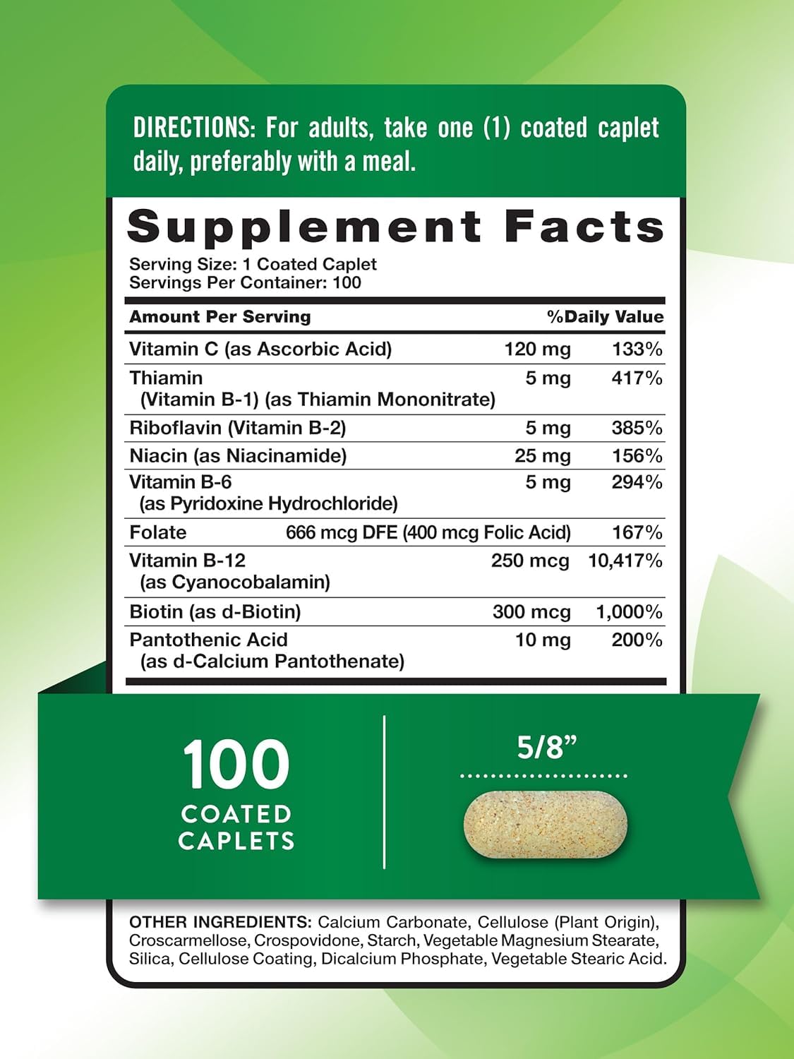 Nature's Truth B-Complex Plus Vitamin C Time Released 300 Caplets
