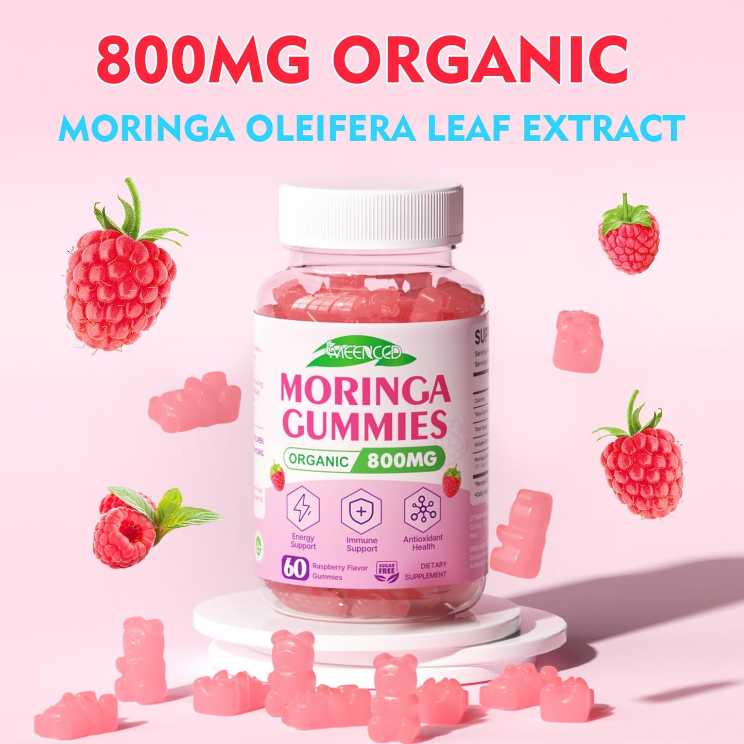 MEENCCD Moringa Gummies 60 Count